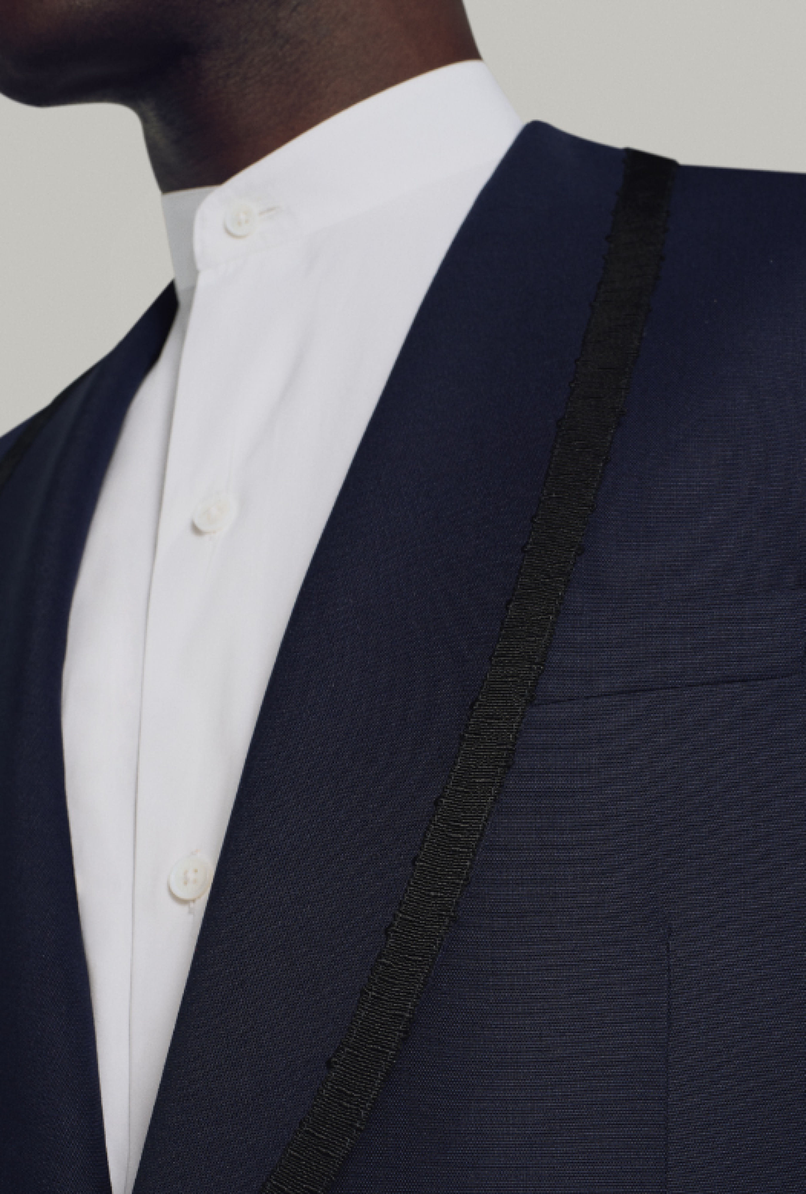 Smoking  Col Chale Bleu Marine Galon