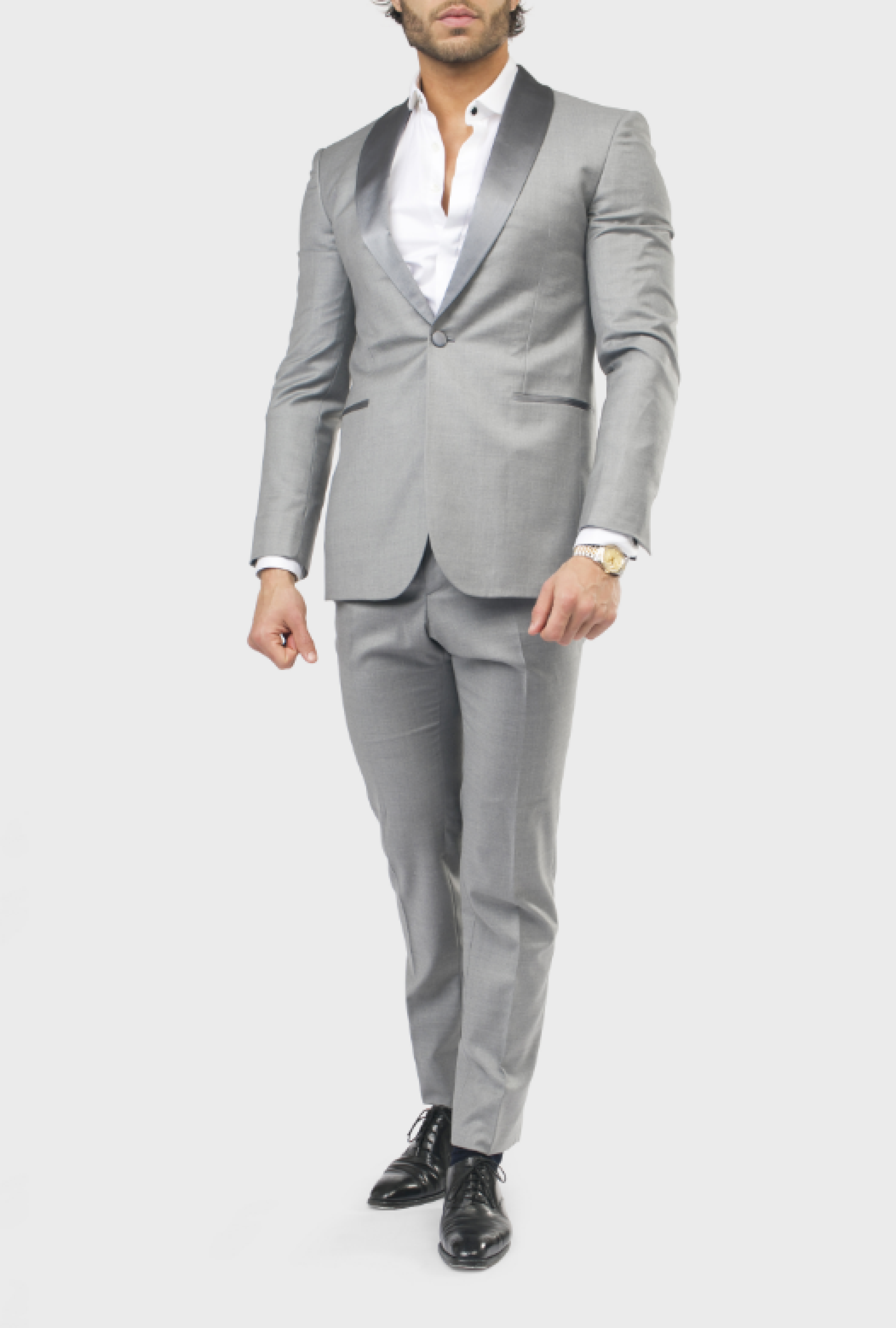 Smoking Gris Col Châle