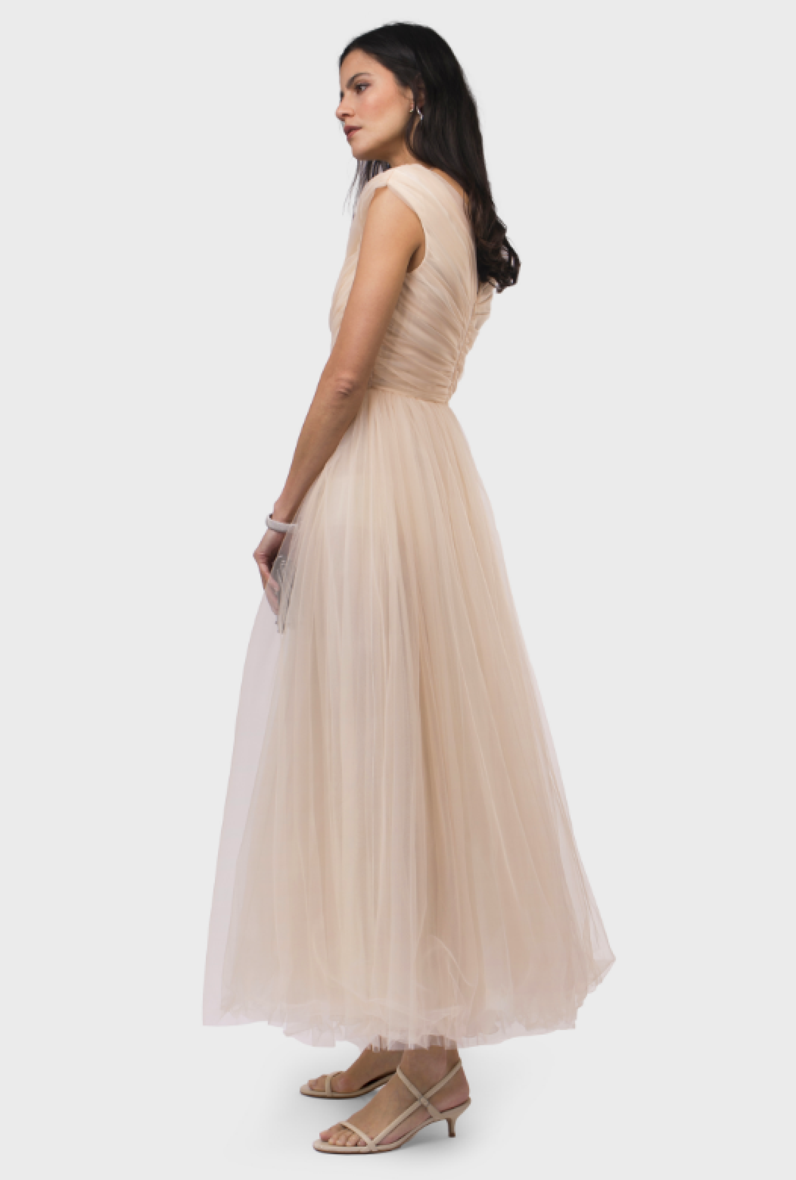 Robe Crystal Tulle Nude