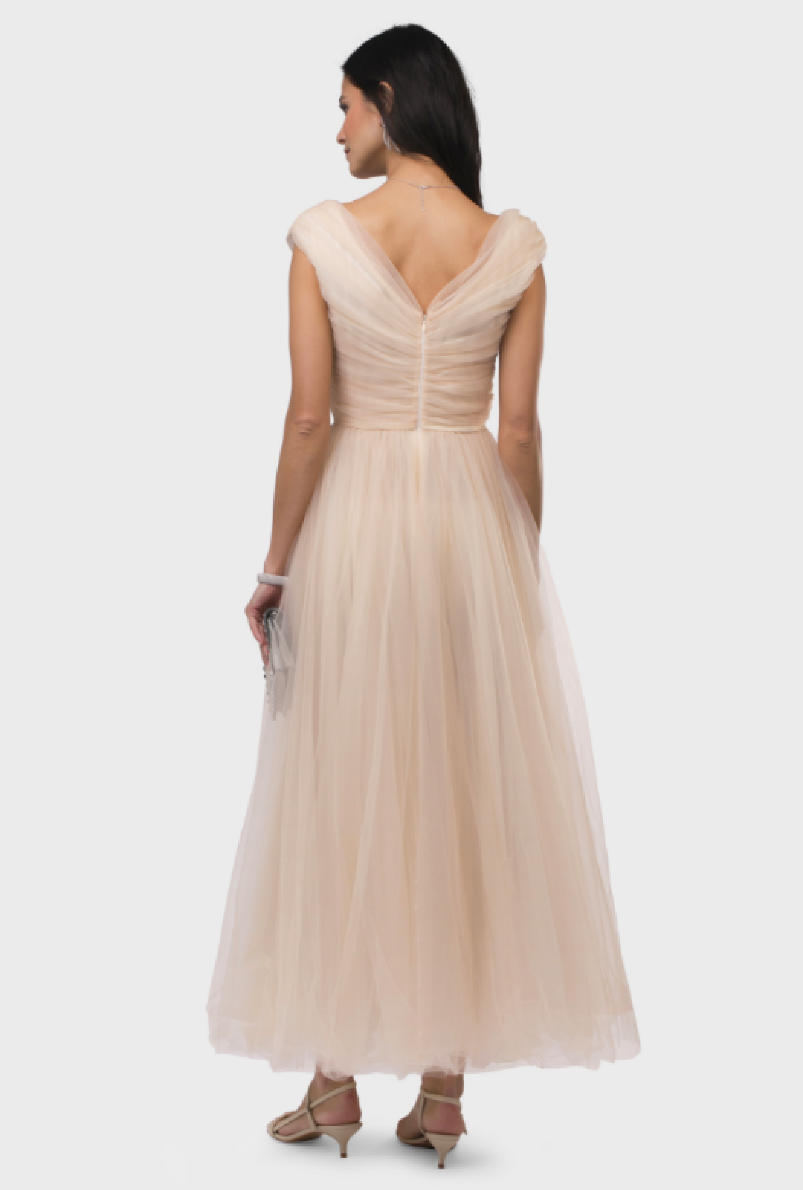 Robe Crystal Tulle Nude