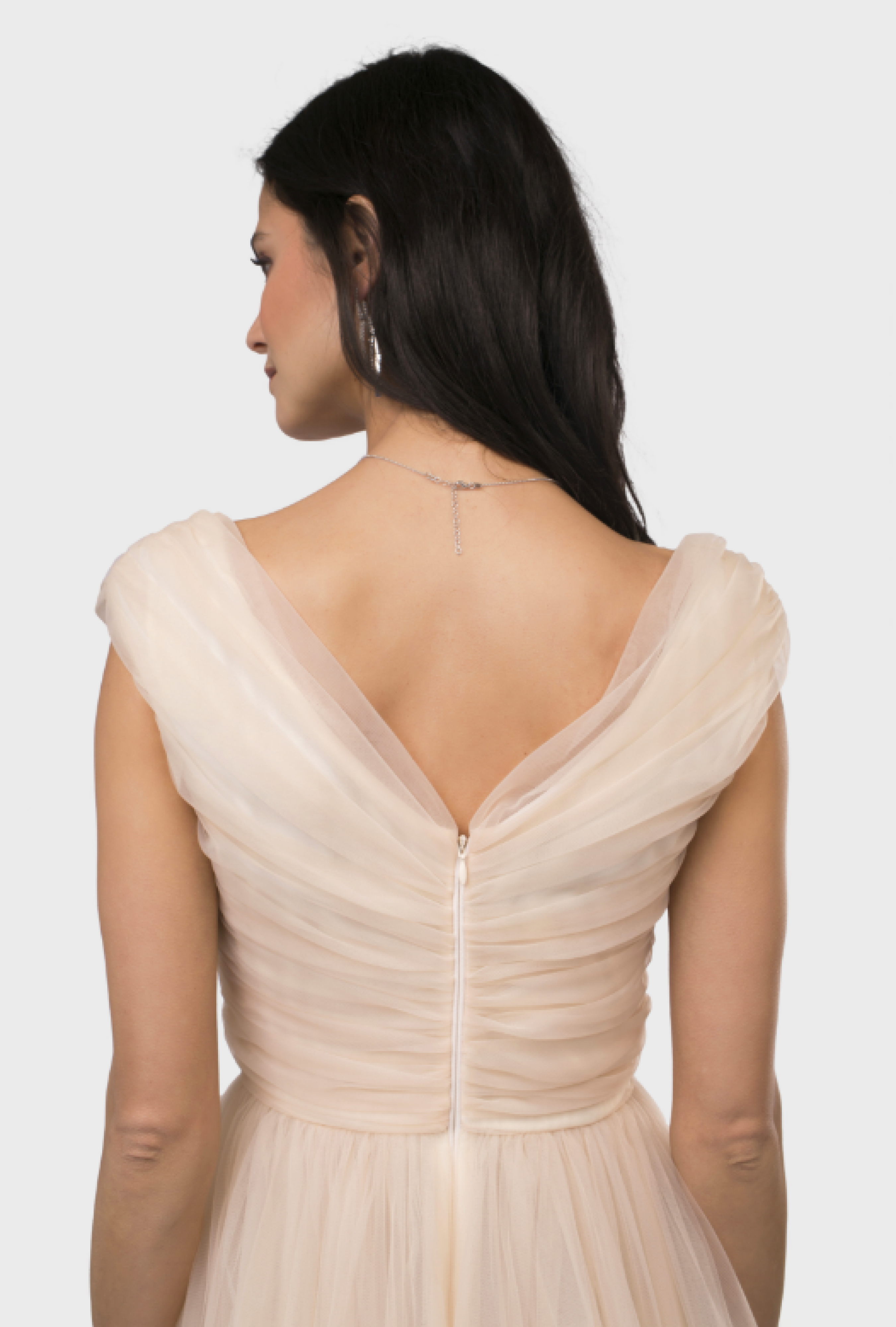 Robe Crystal Tulle Nude