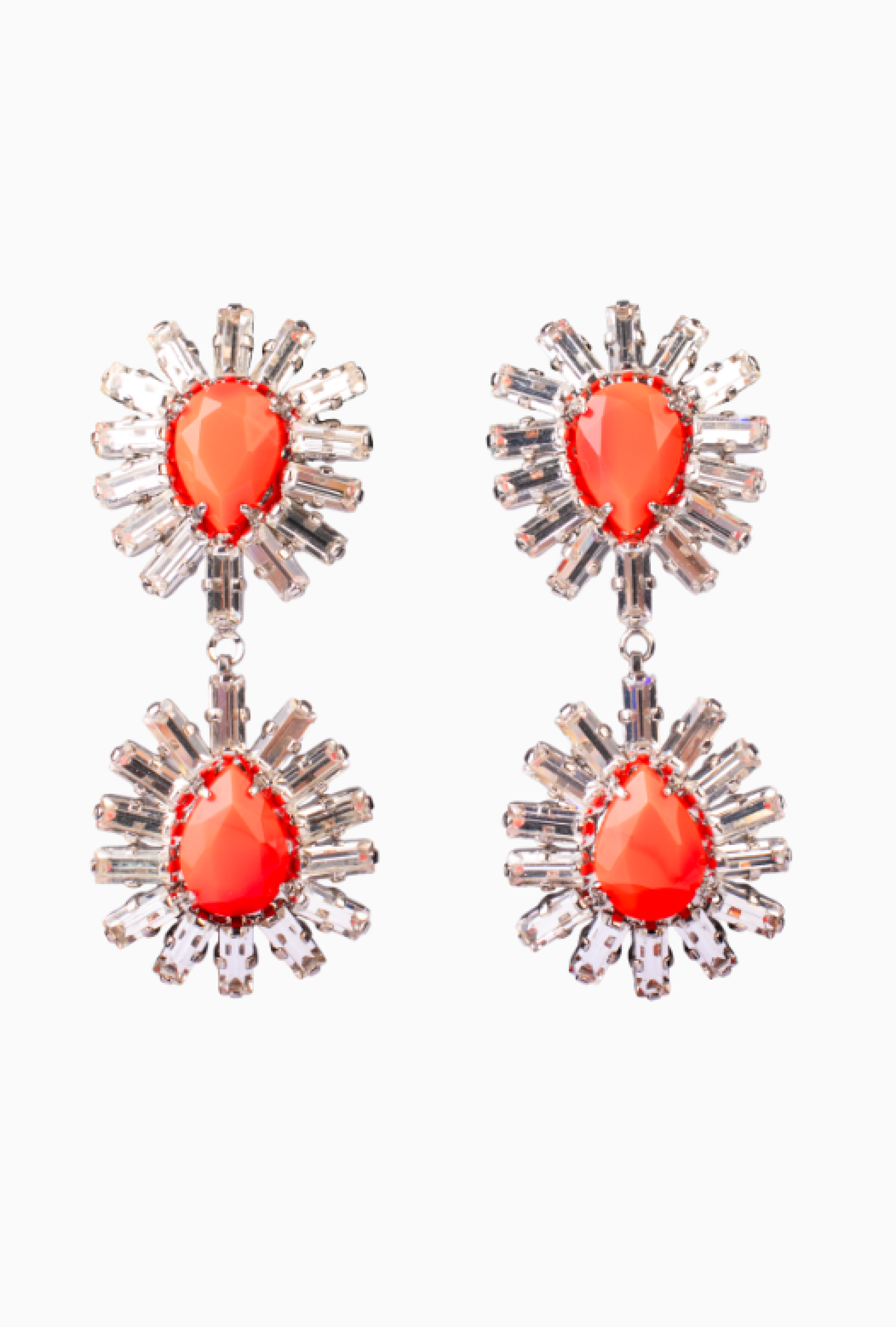 Boucles D'oreille Longue Cristal Red