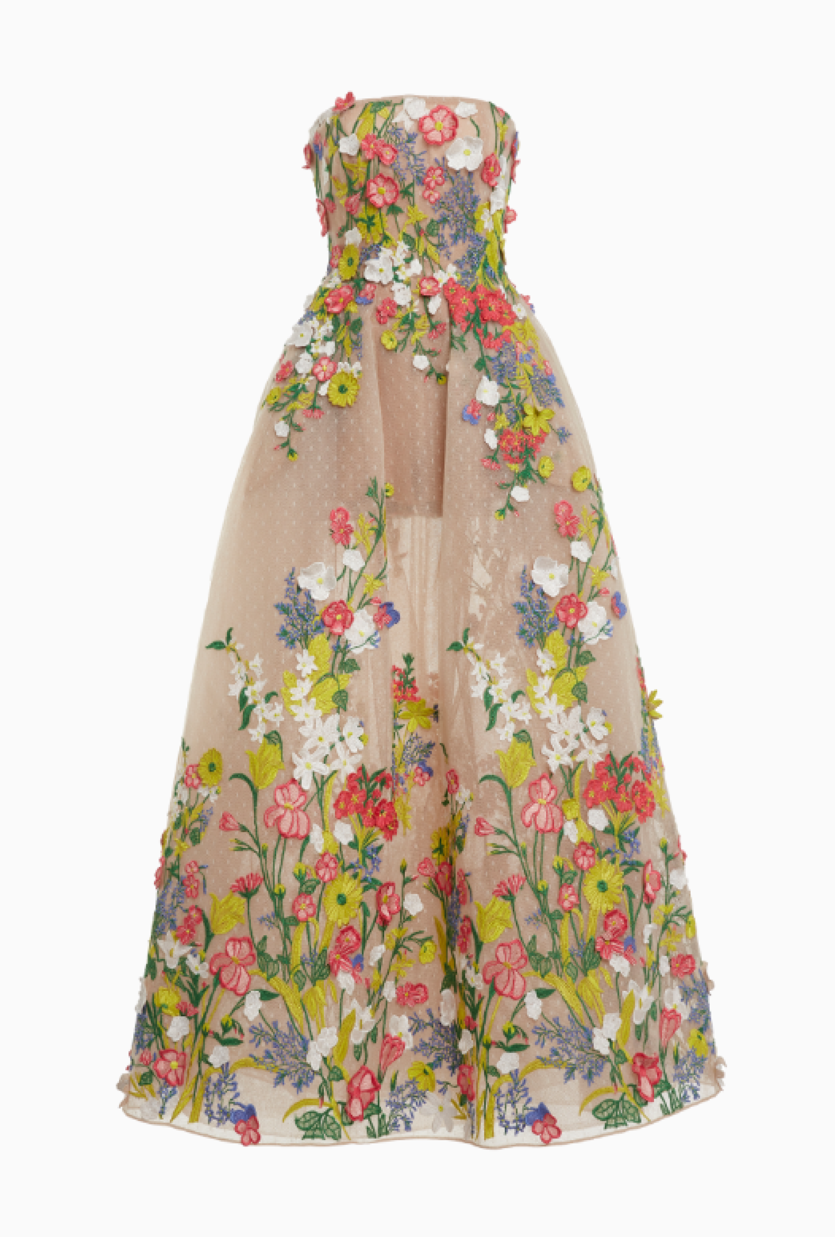 Robe Floral Appliqued