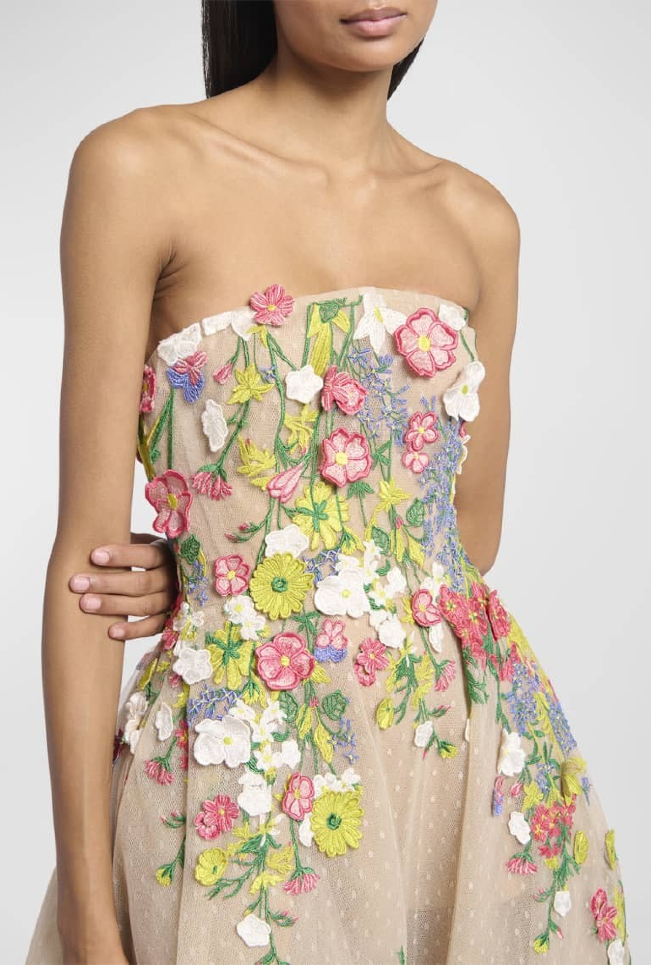 Robe Floral Appliqued