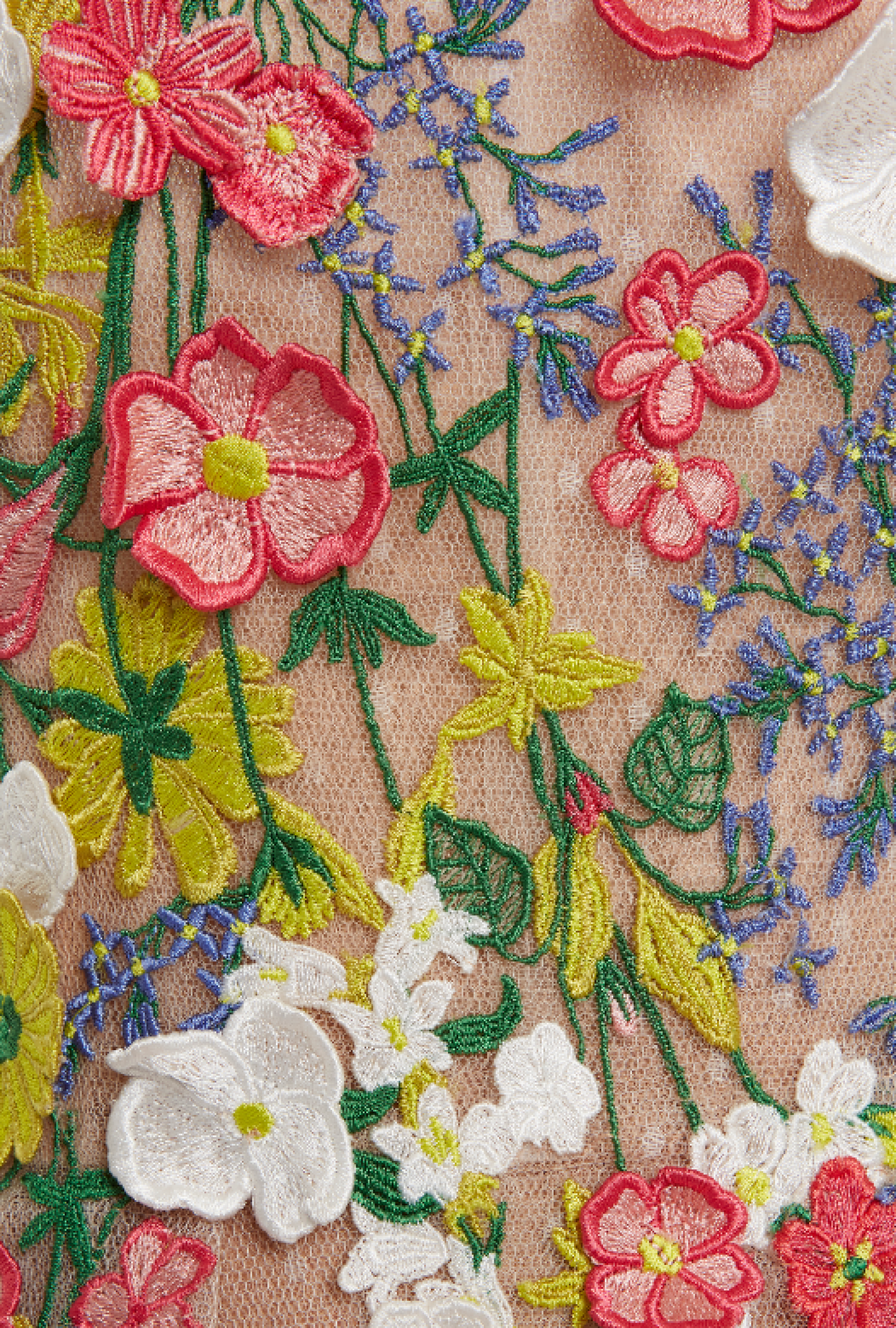 Robe Floral Appliqued