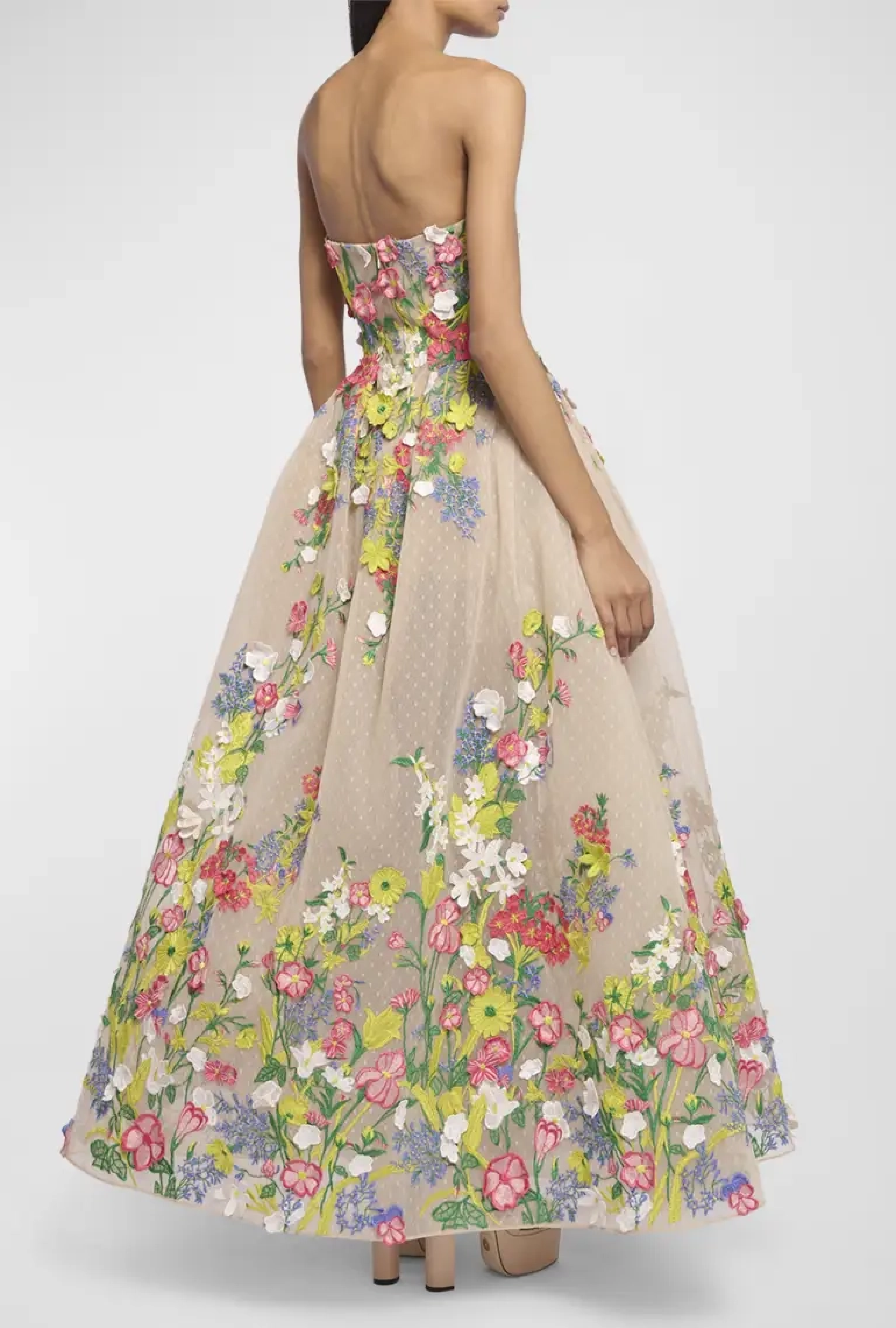Robe Floral Appliqued