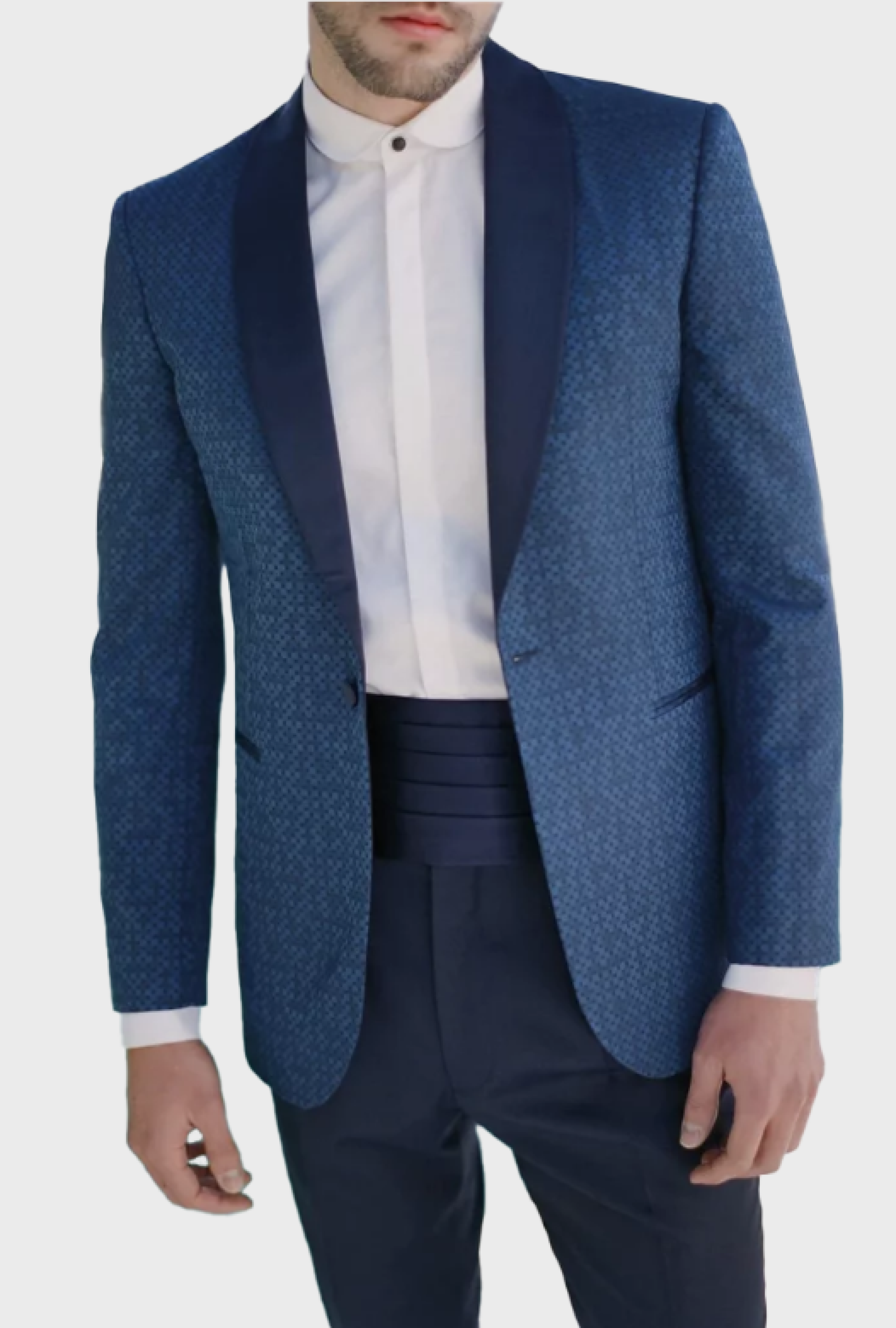 Veste Smoking Bleu Fantaisie