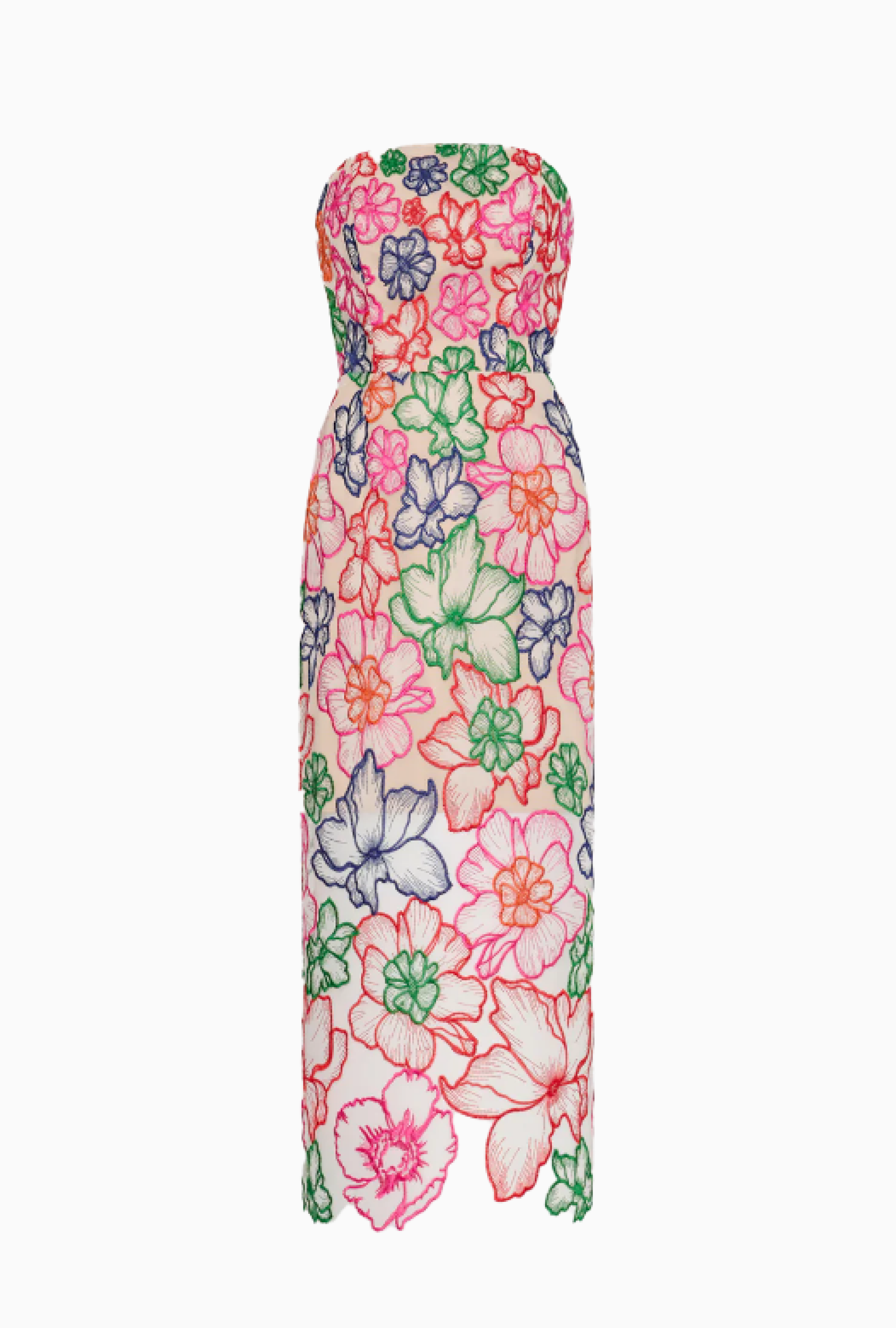 Robe Cascading Floral Embroidered