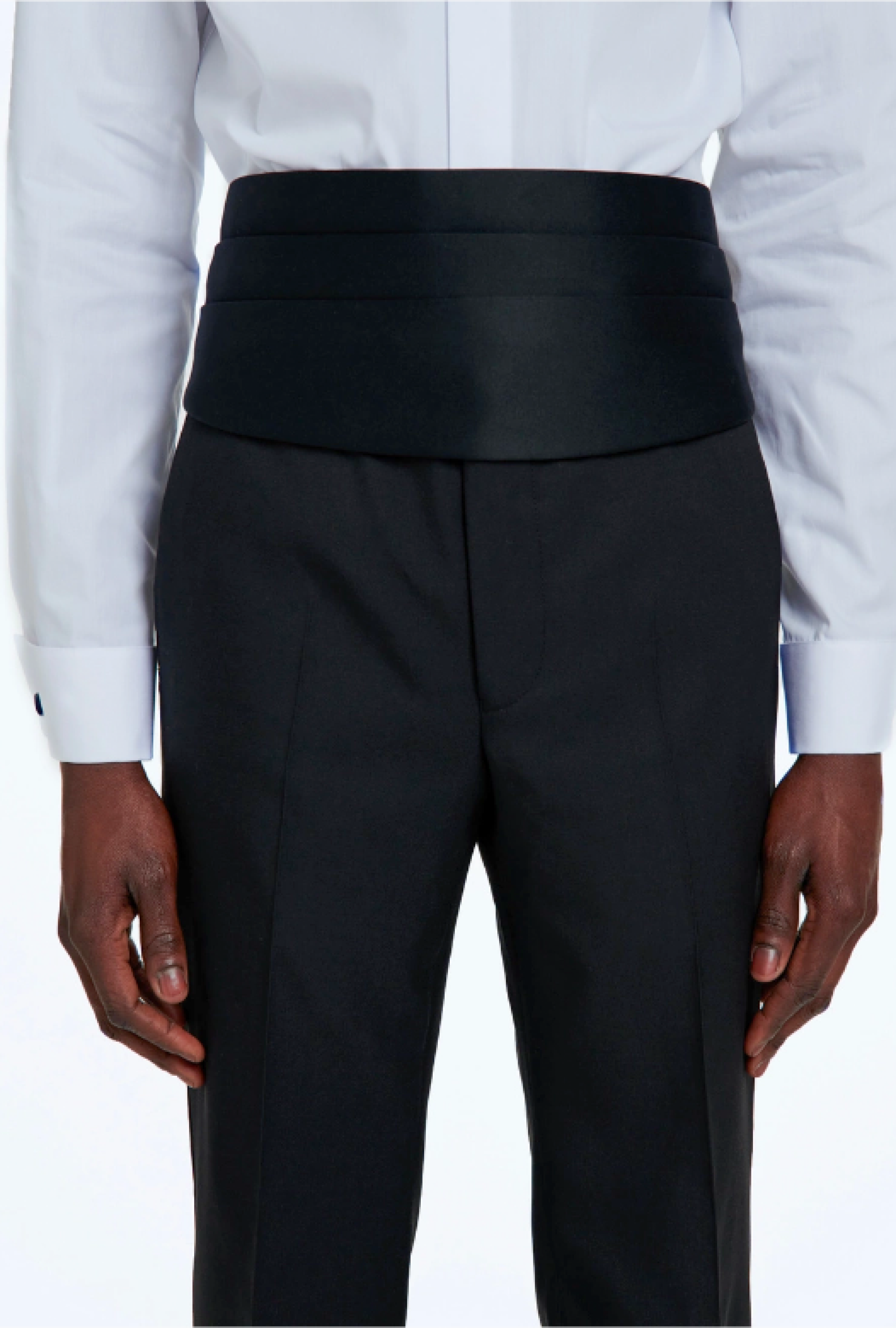 Ceinture Plissée Satin Noir