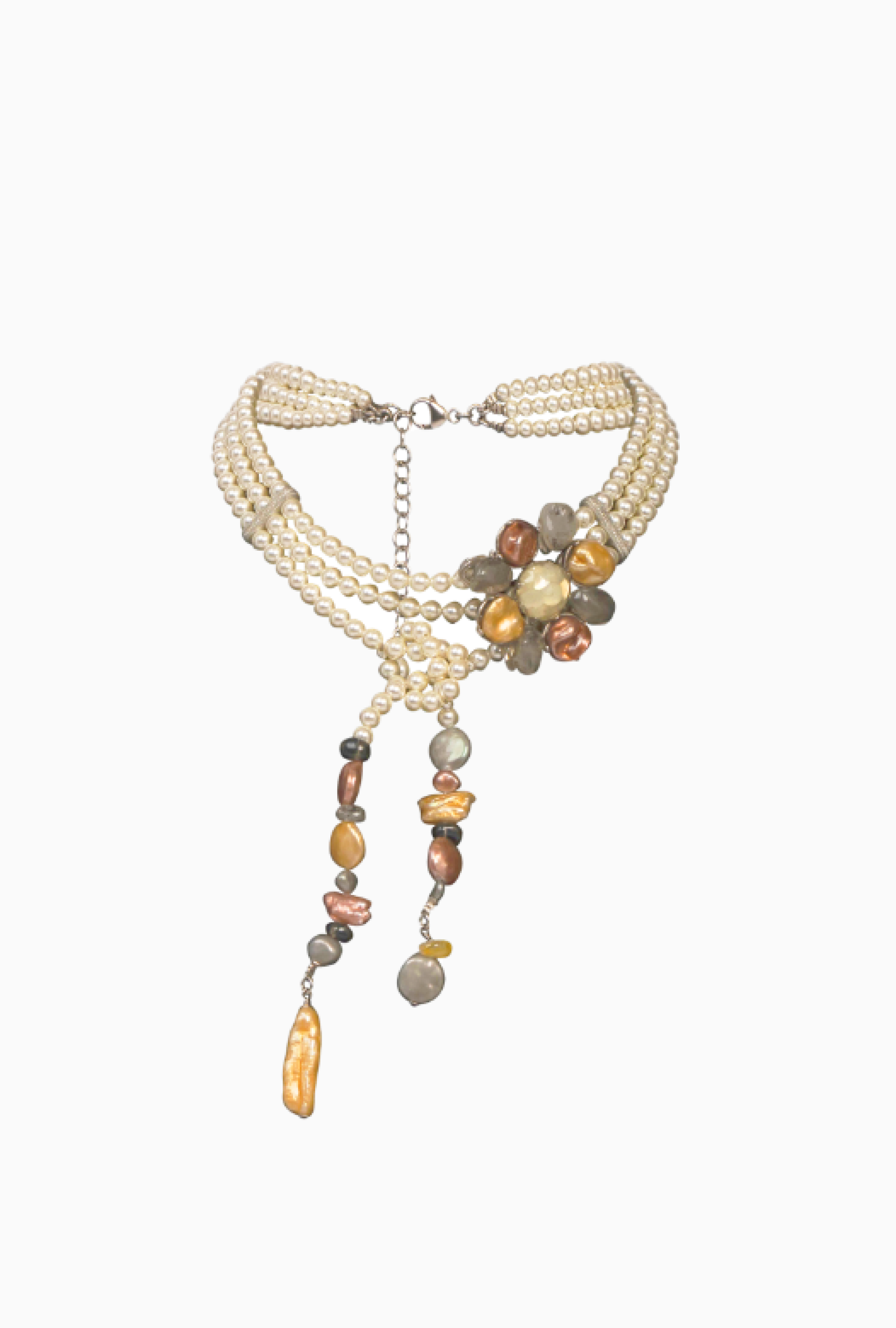 Collier Noeud perles Palla Ambre