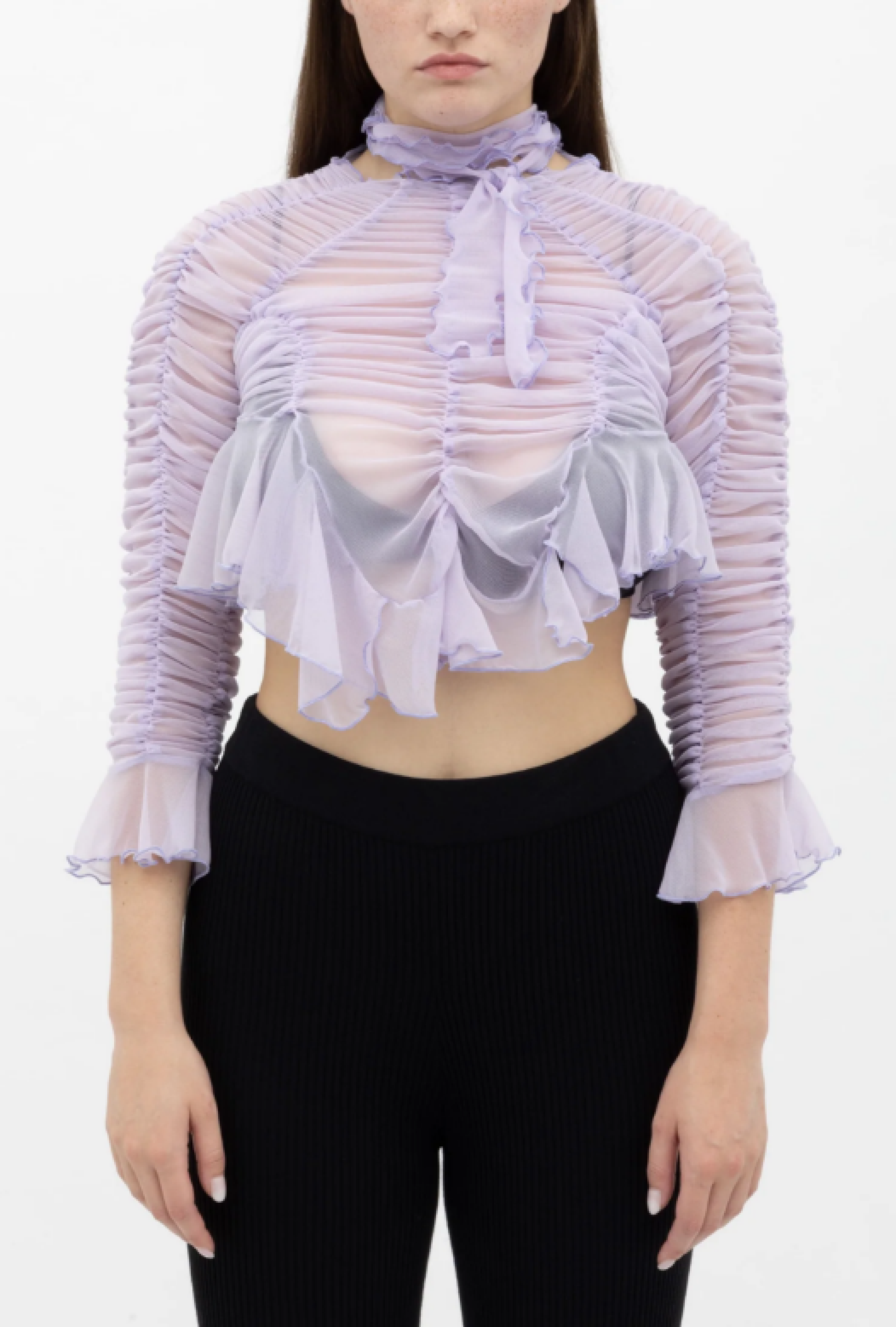 Blouse Bow Asymetric Ruched