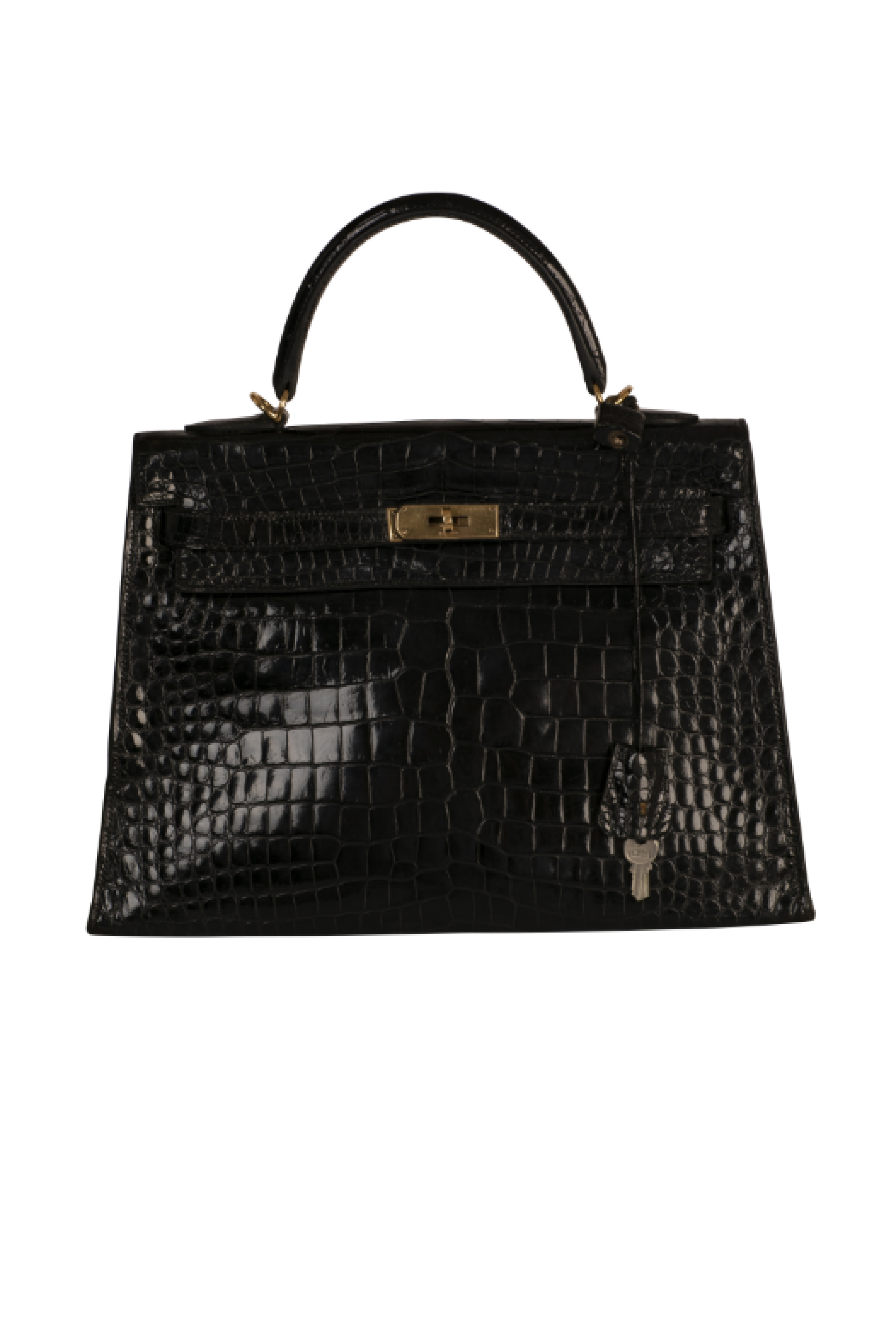 Sac à main Hermès Kelly 32 cm Crocodile Noir