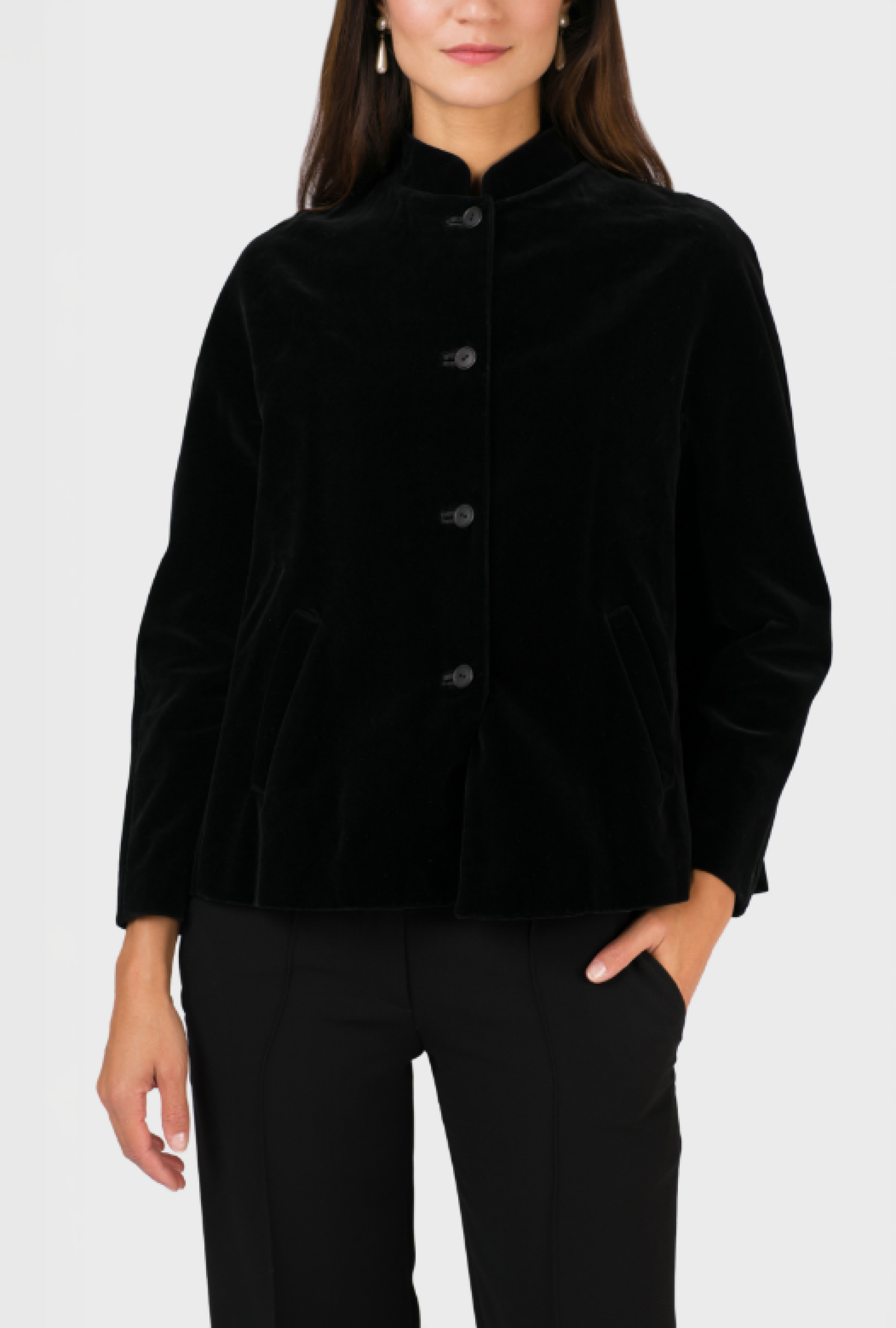 Veste Velours Bleu Nuit