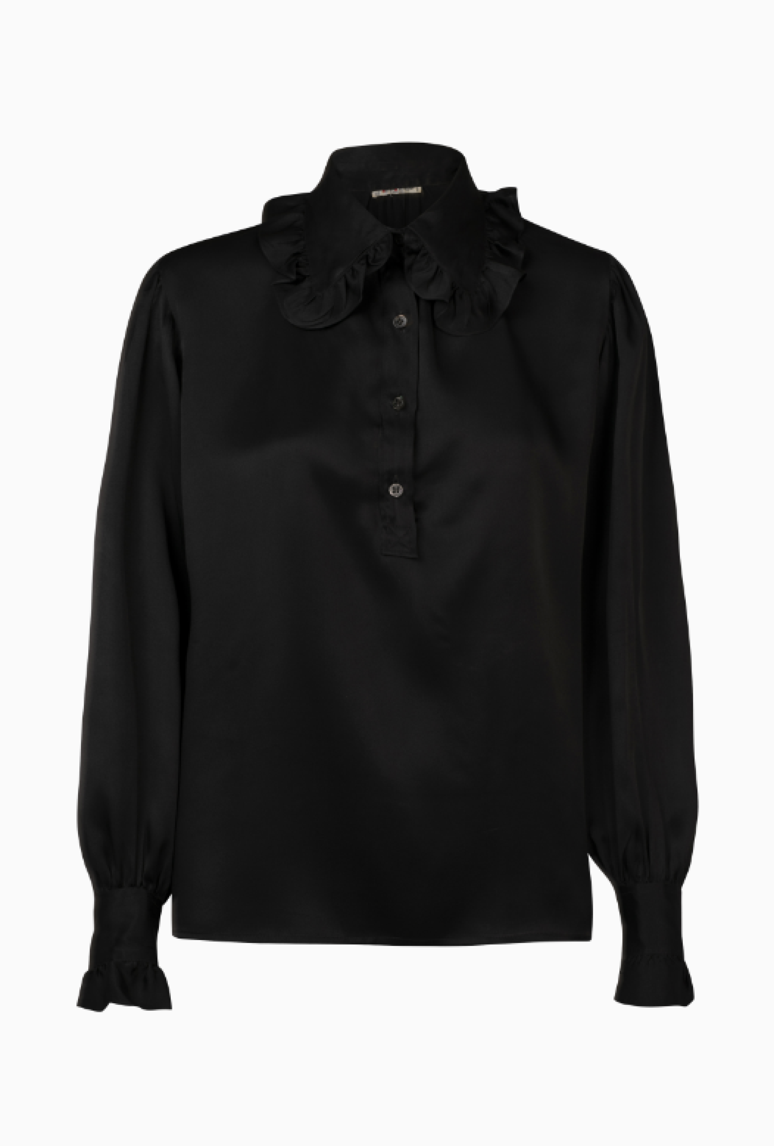 Chemise Col Volant Noir