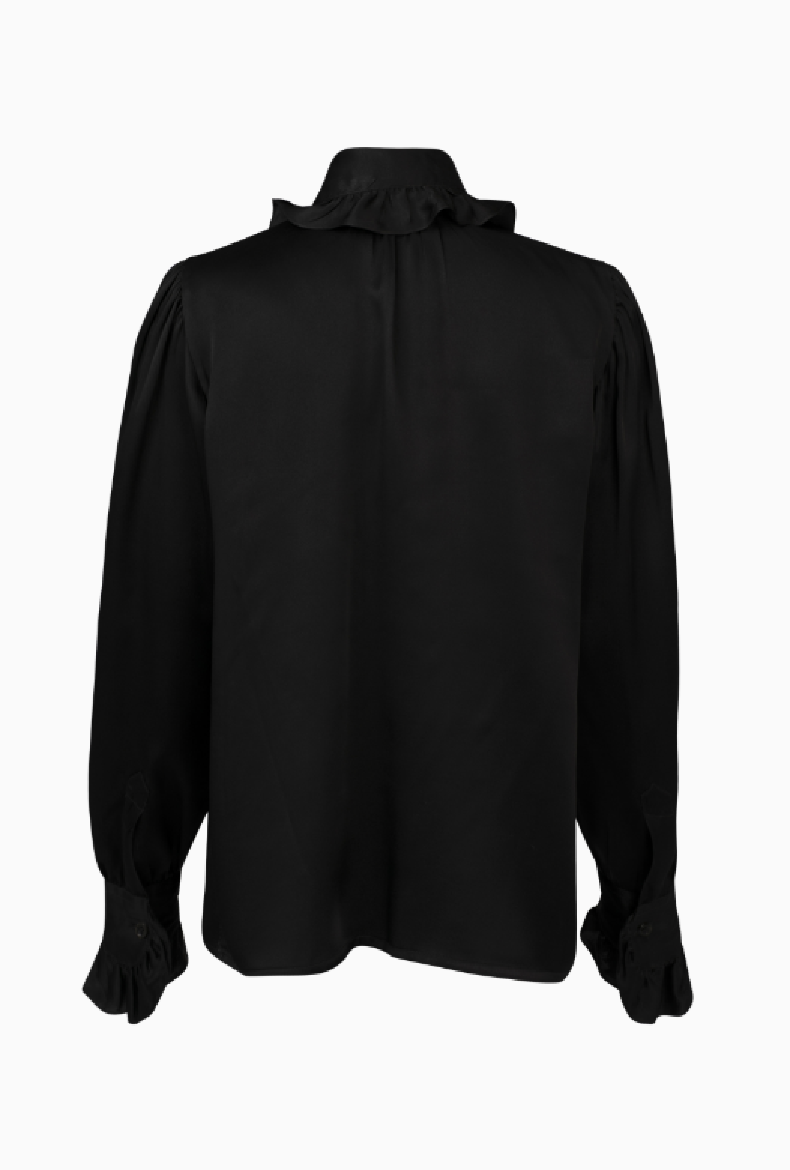 Chemise Col Volant Noir