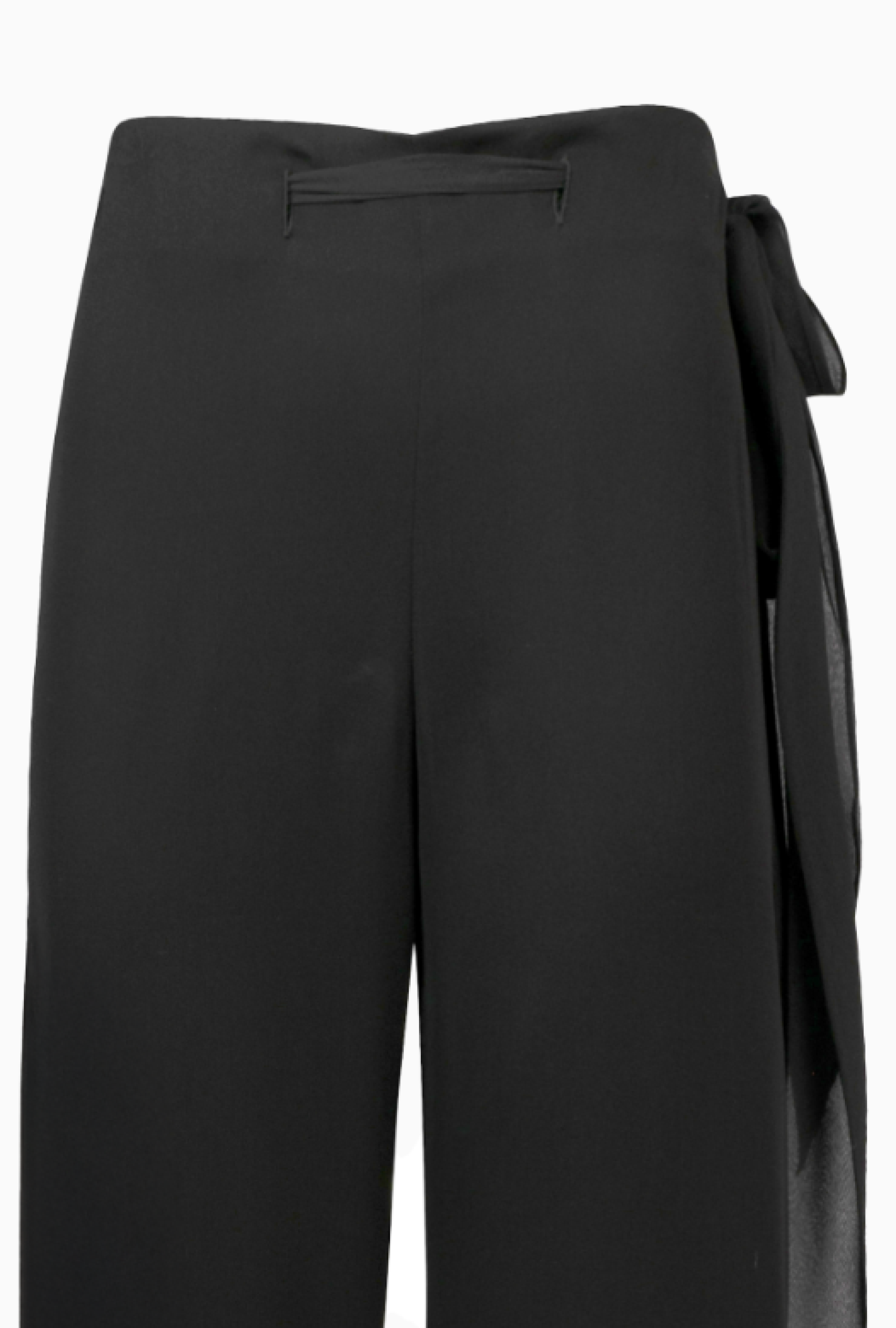 Pantalon Palazzo En Crêpe Noir