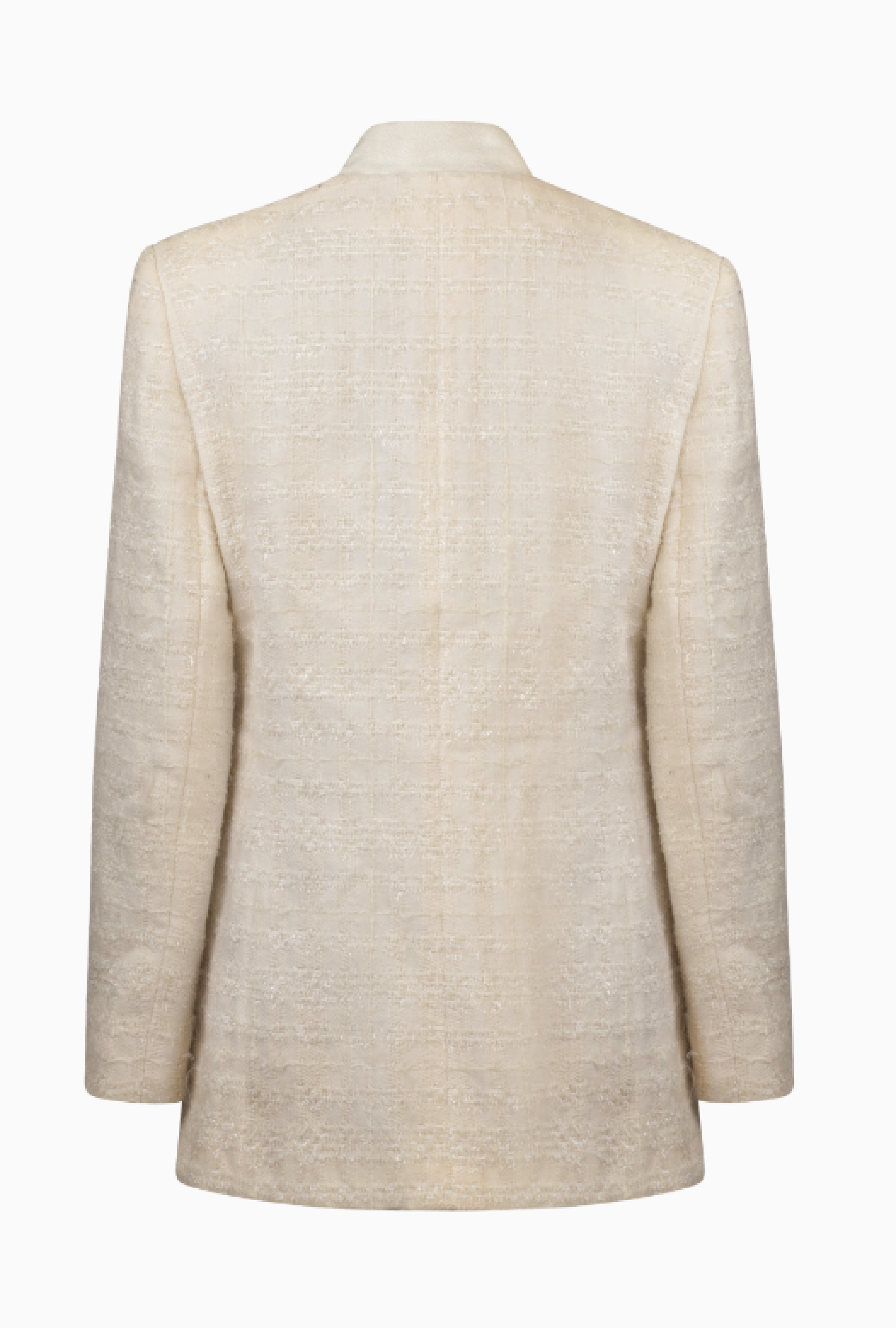 Veste Tailleur Structuré Tweed Ivoire