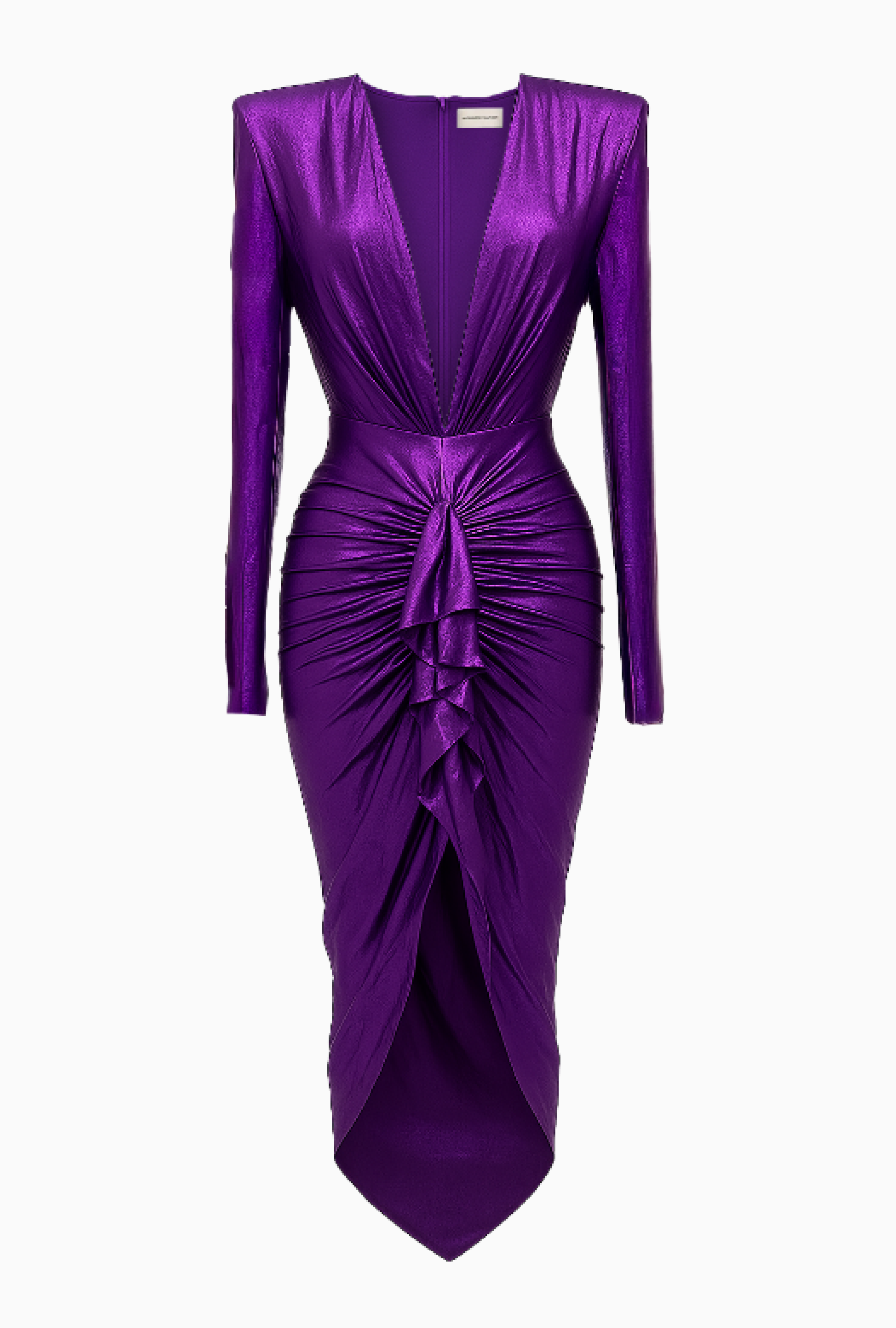 Robe Drapé Violet Métallisé
