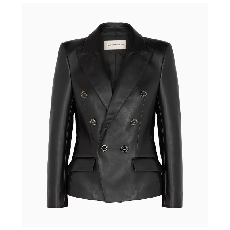 Veste Smoking Cuir Noir