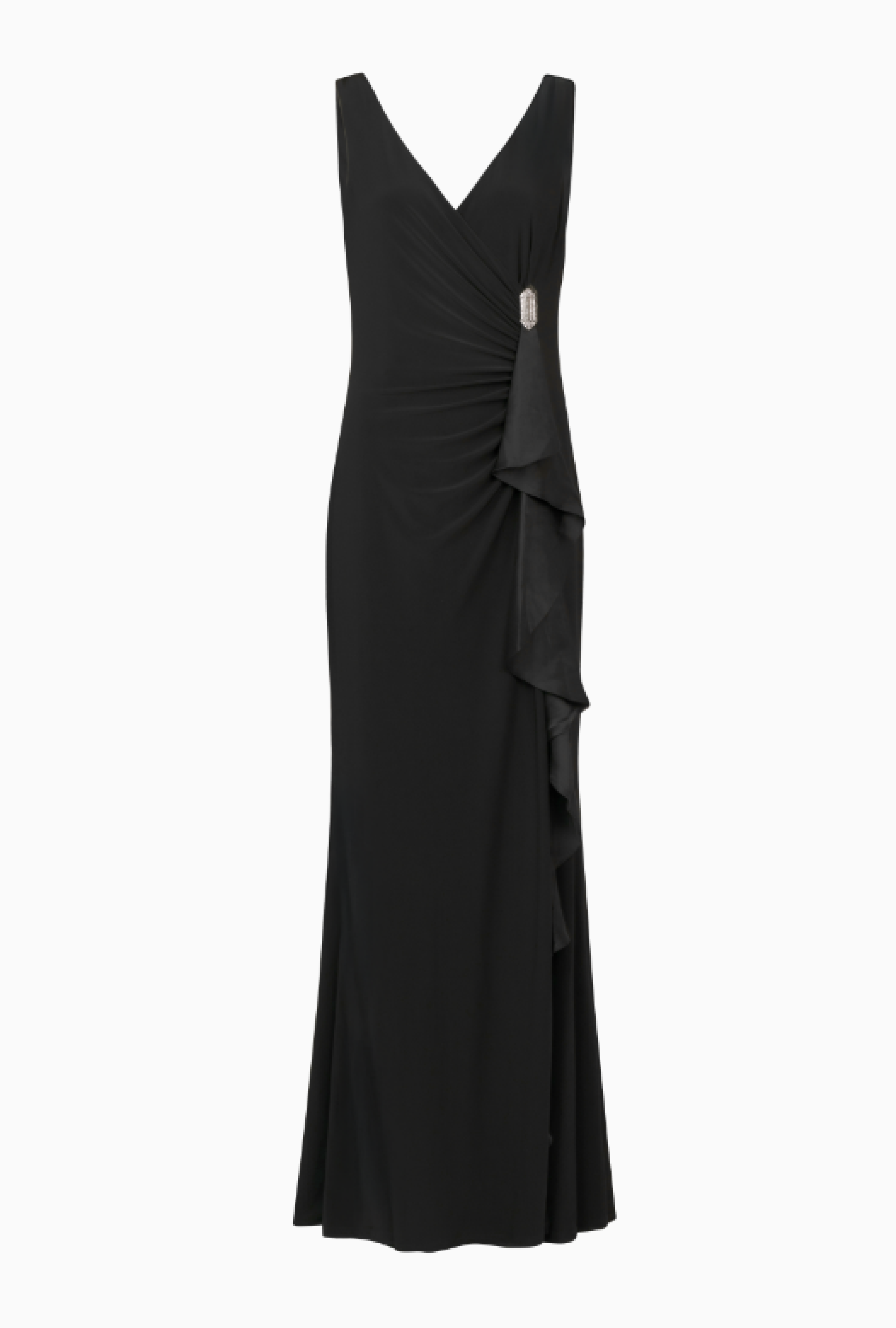 Robe Noir Drapé Cristal