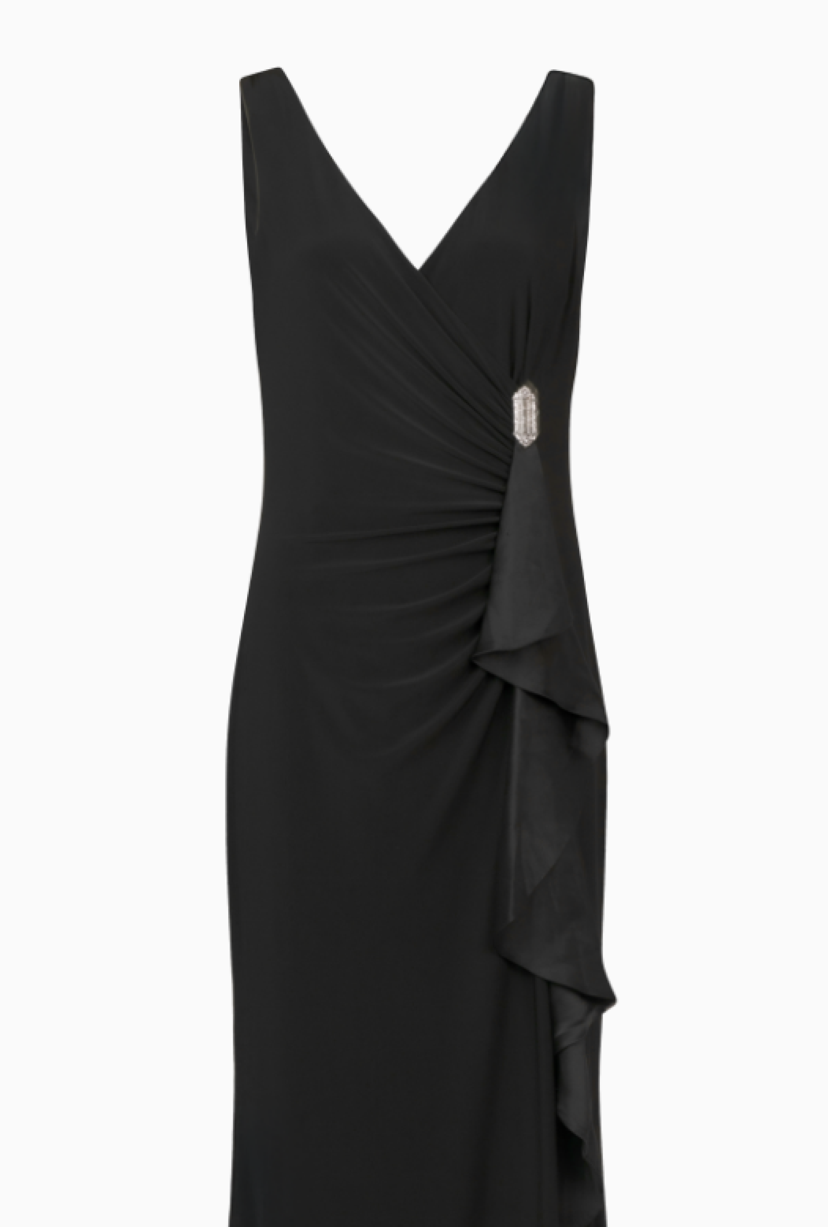 Robe Noir Drapé Cristal
