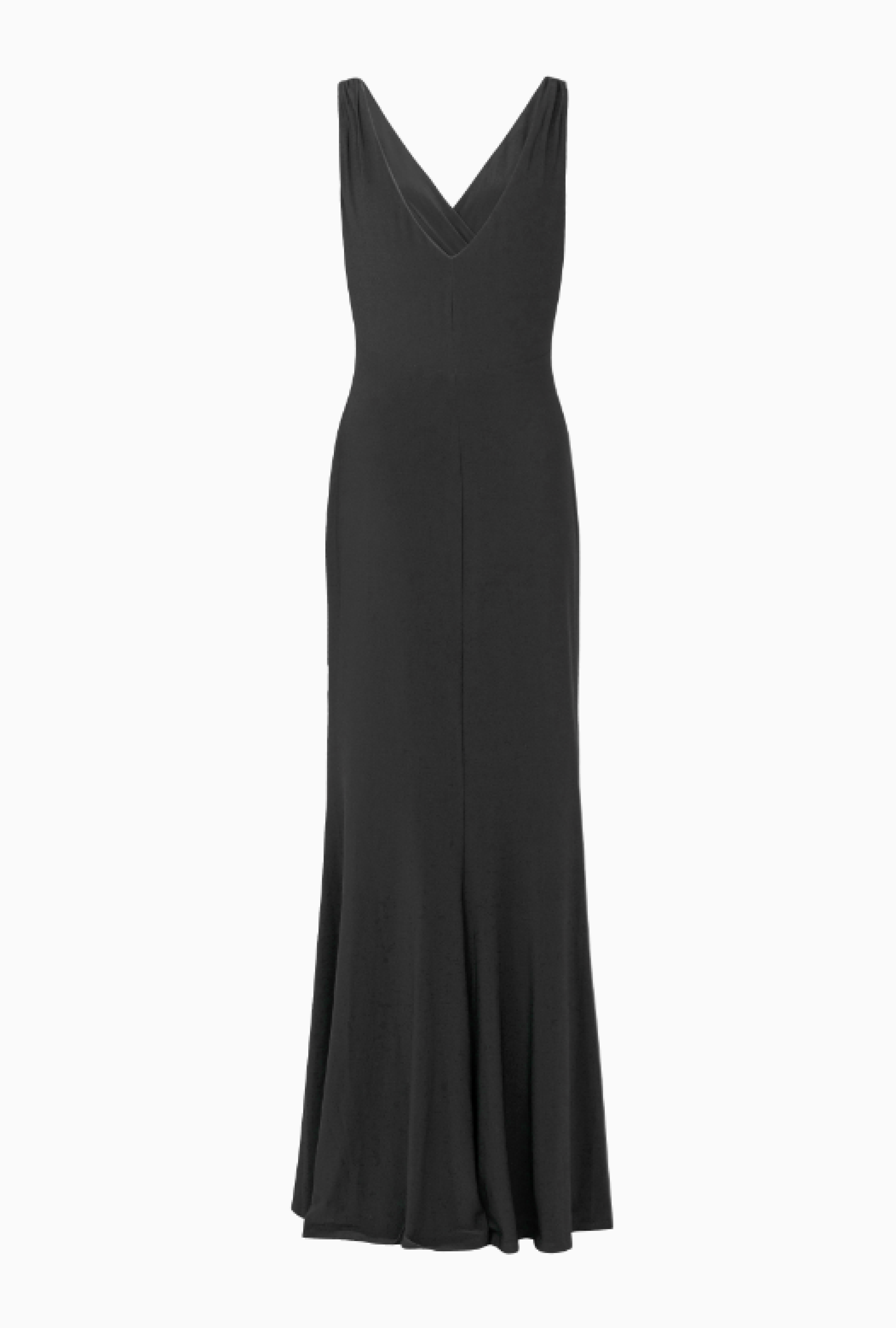 Robe Noir Drapé Cristal