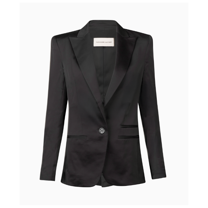 Veste Smoking Satin Noir