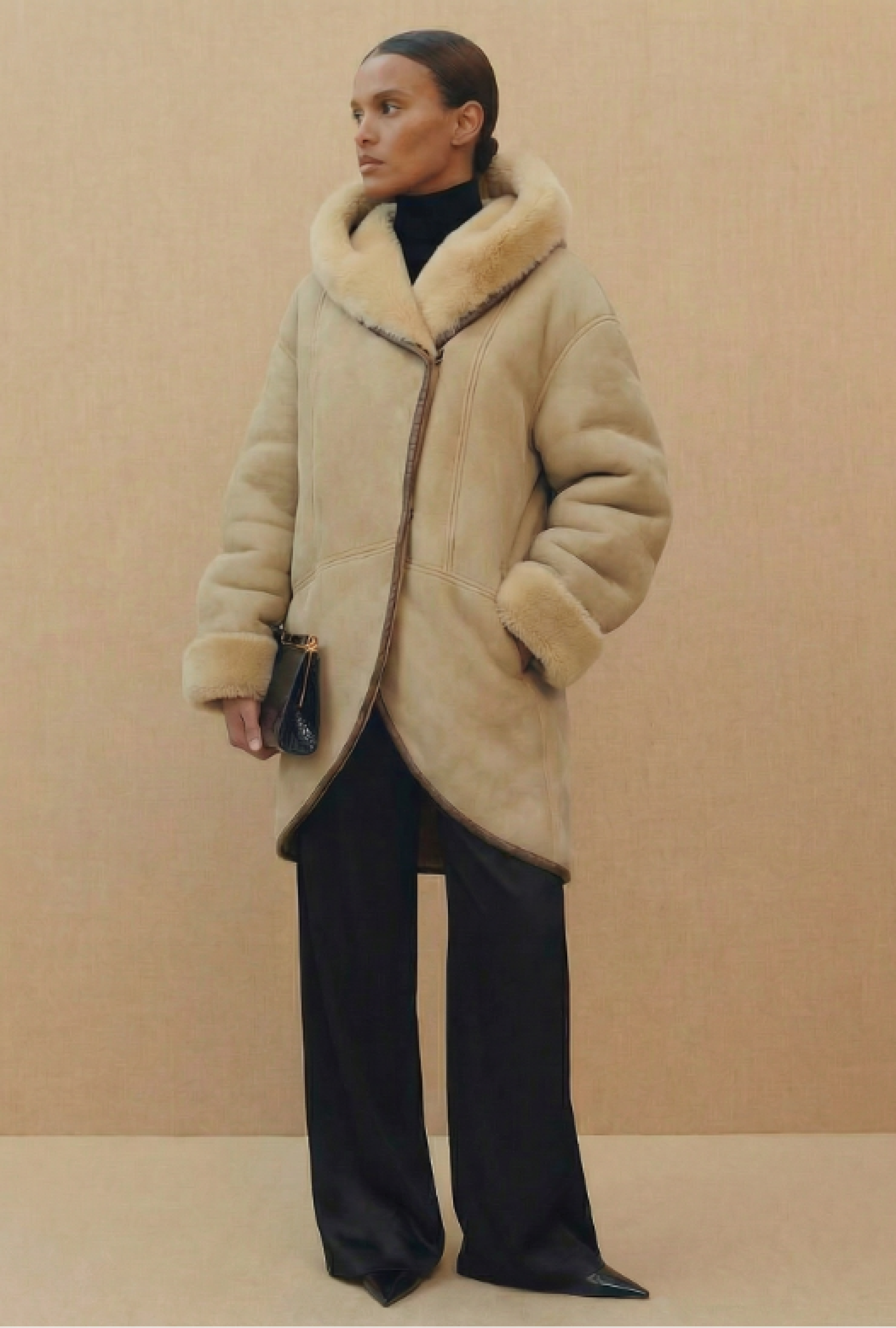 Manteau Shearling Nude