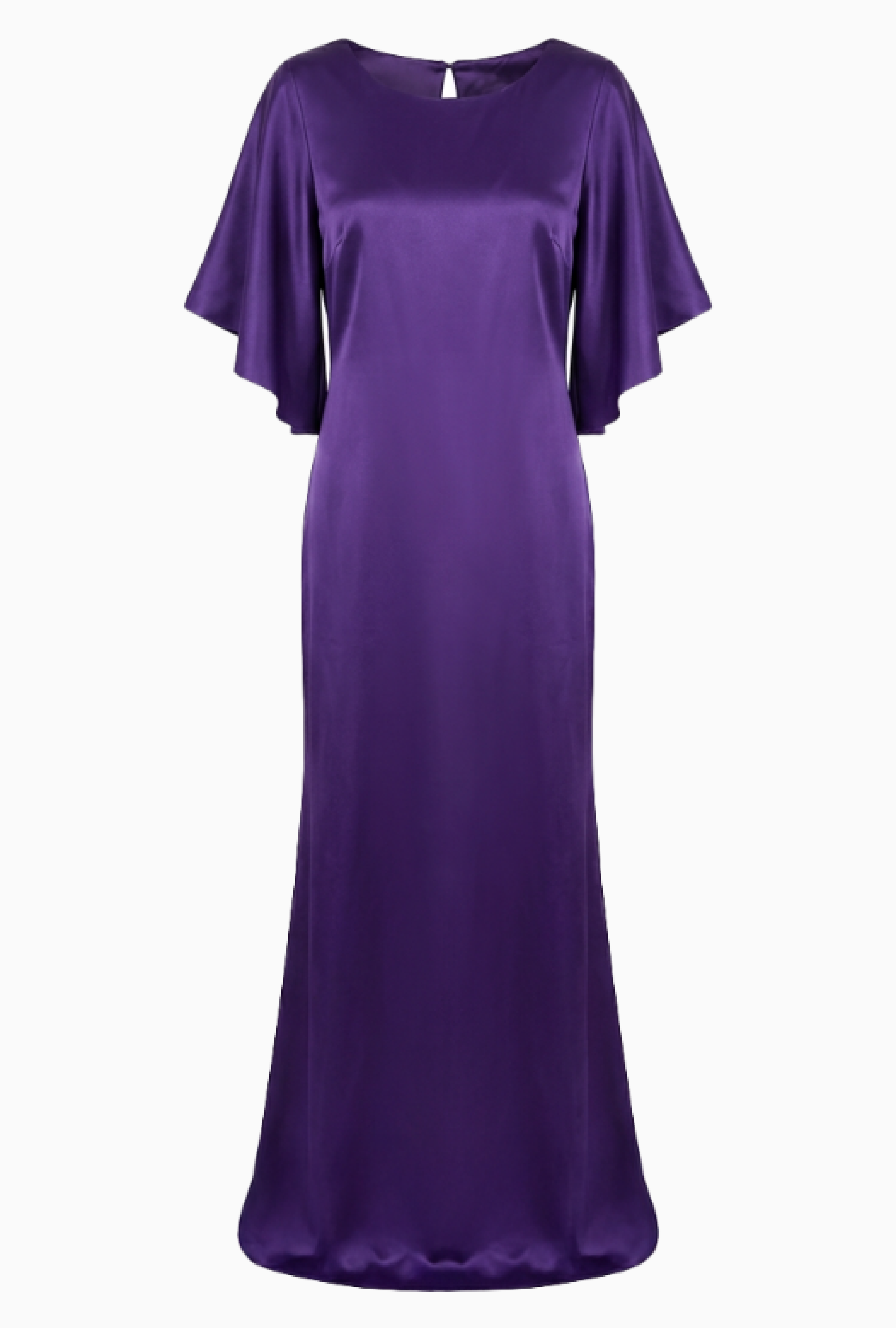 Robe Satin Violet Drapé