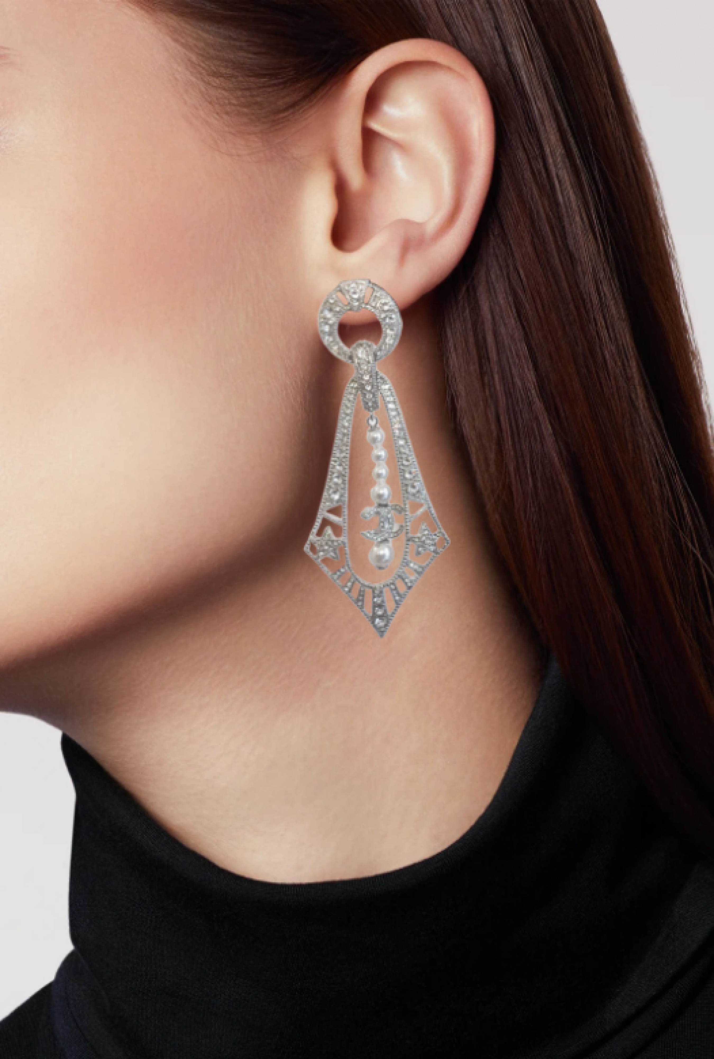 Boucles D'Oreilles Étoiles Art Déco