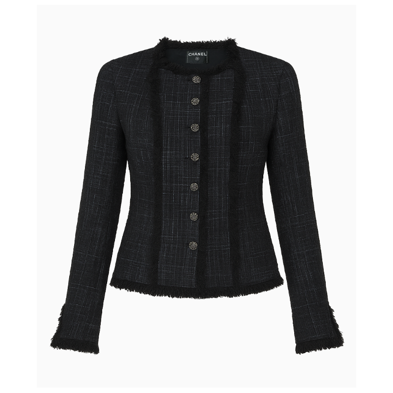 Veste Tweed Black Fringes FW2005