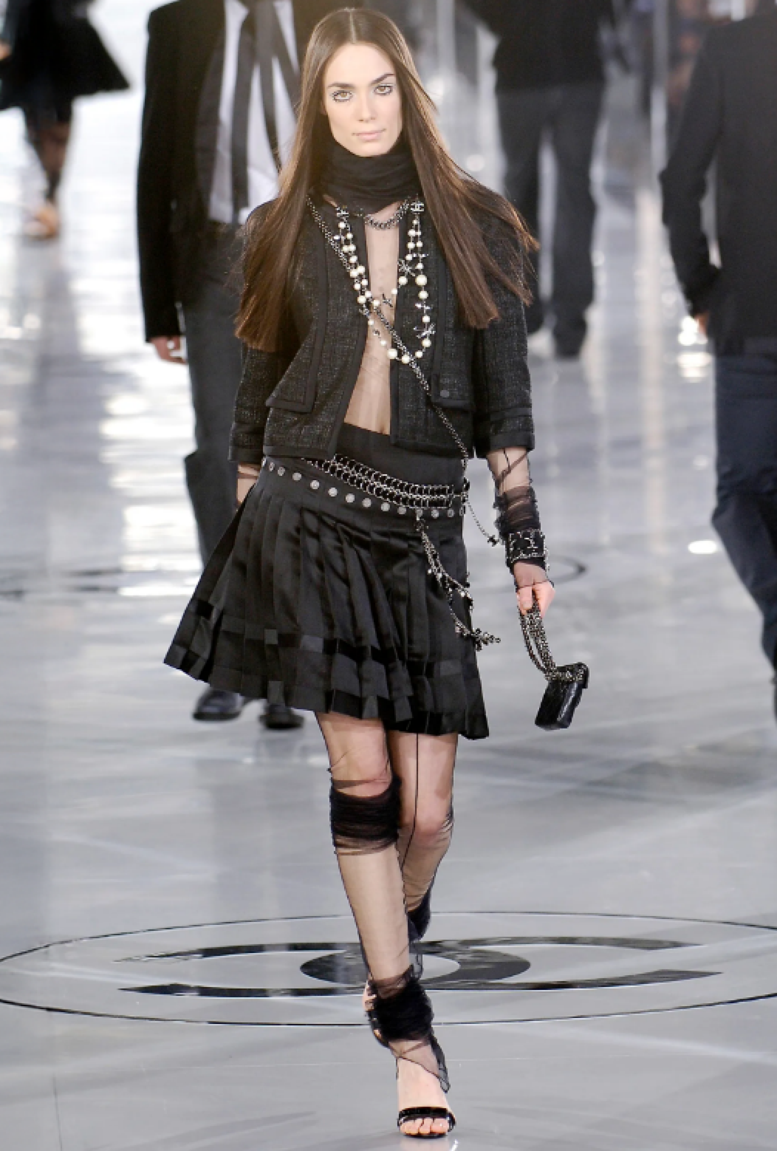 Veste Tweed Black Fringes FW2005