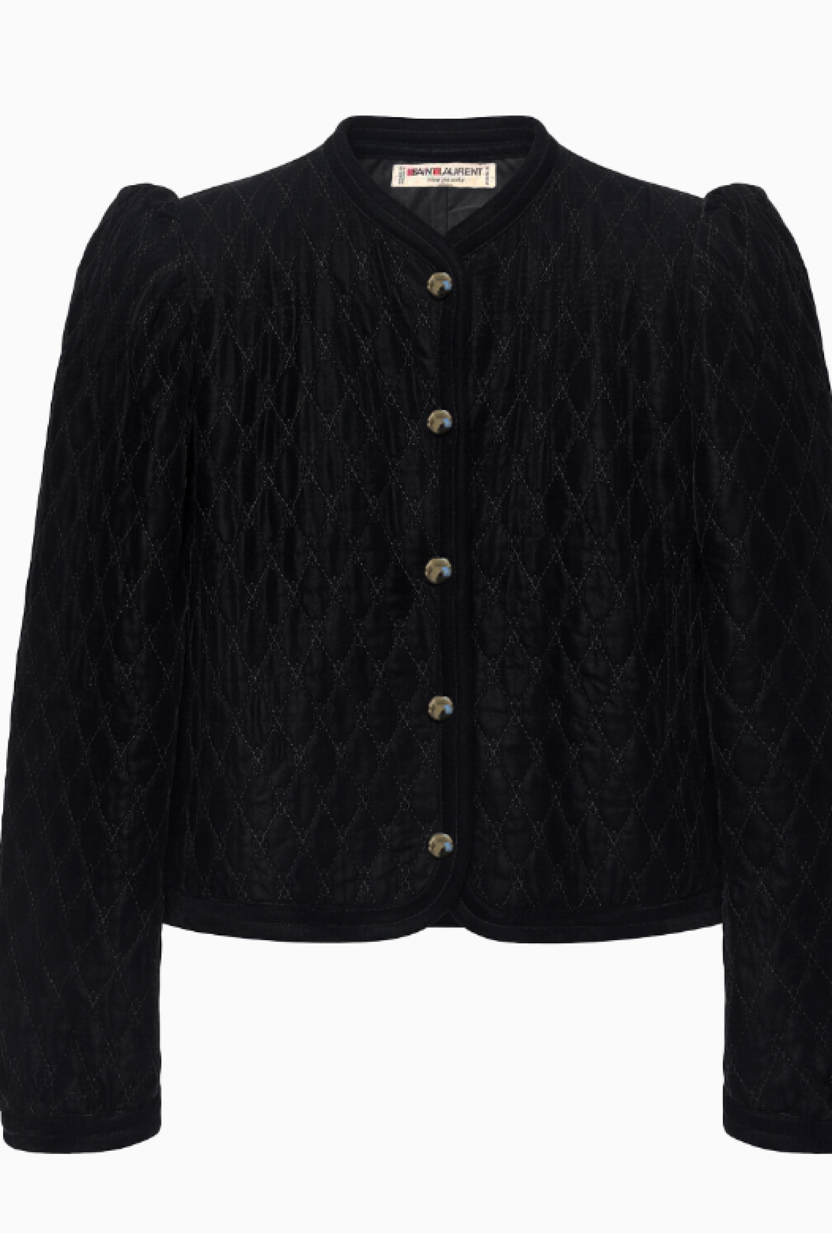 Veste Matelassée En Velours Noir Rive Gauche Circa  2006