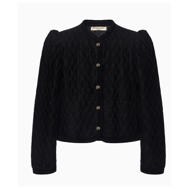 Veste Matelassée En Velours Noir Collection 1977