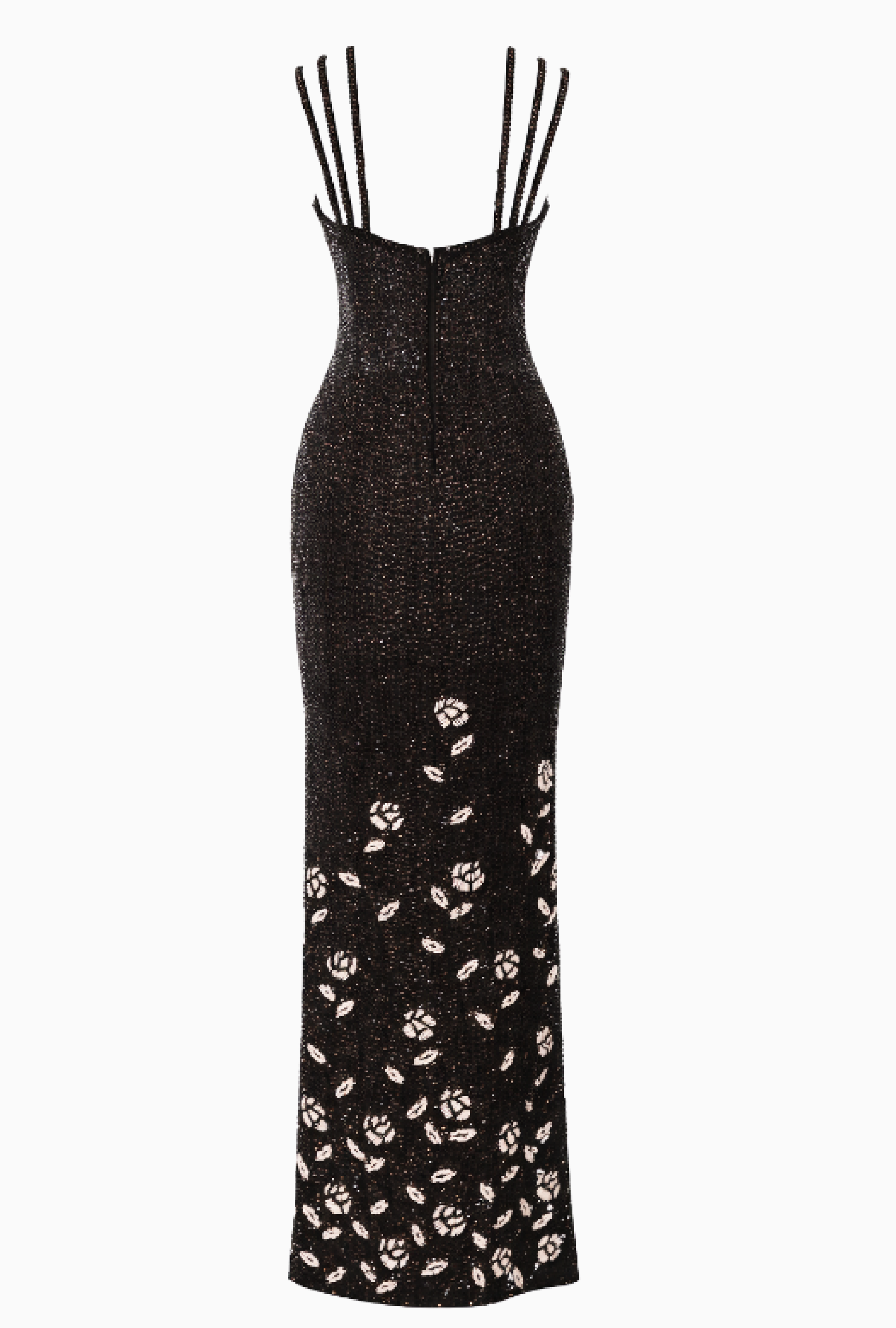 Robe Sequins Black Floral