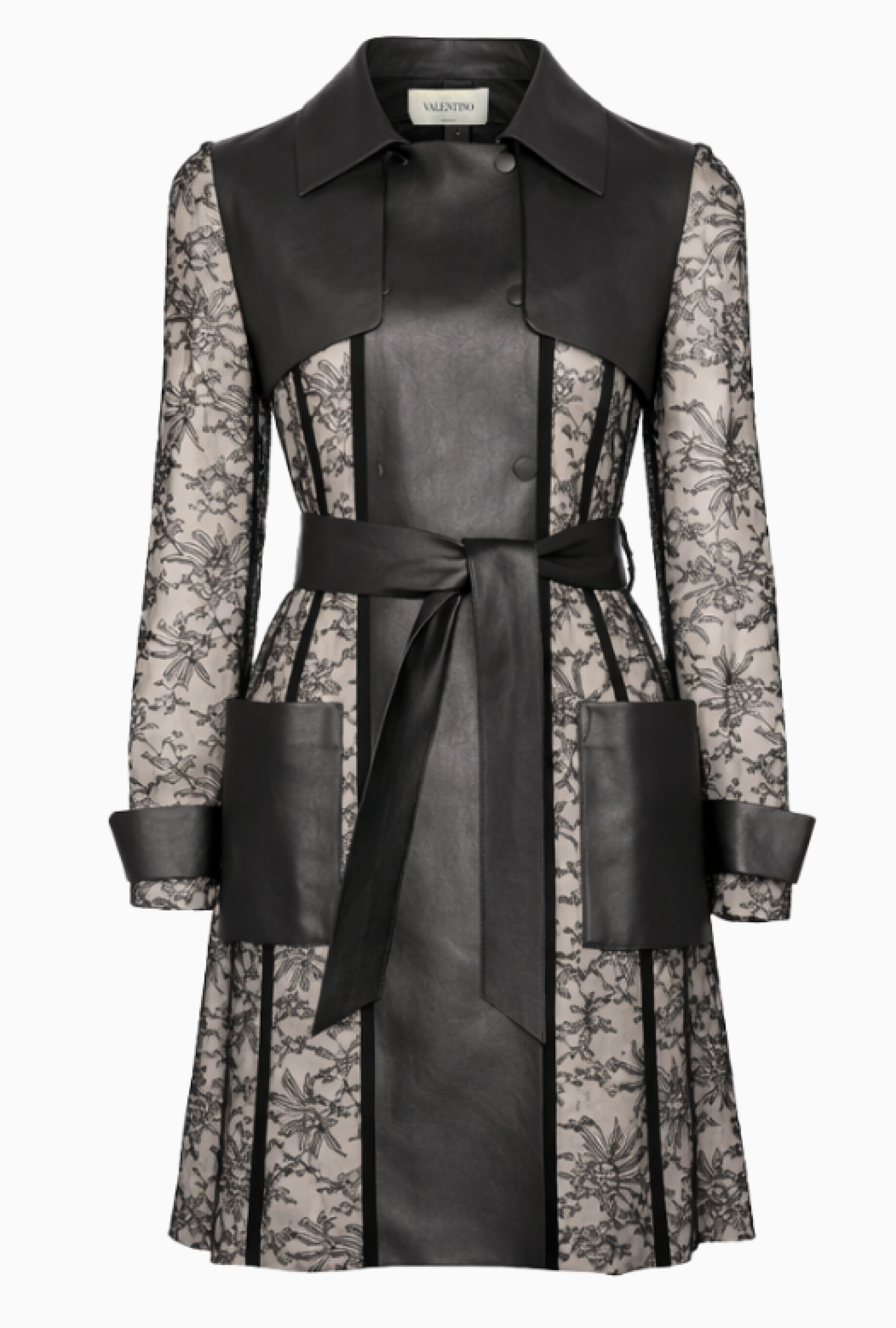 Manteau Ceinturé En Dentelle Et Cuir Resort 2011