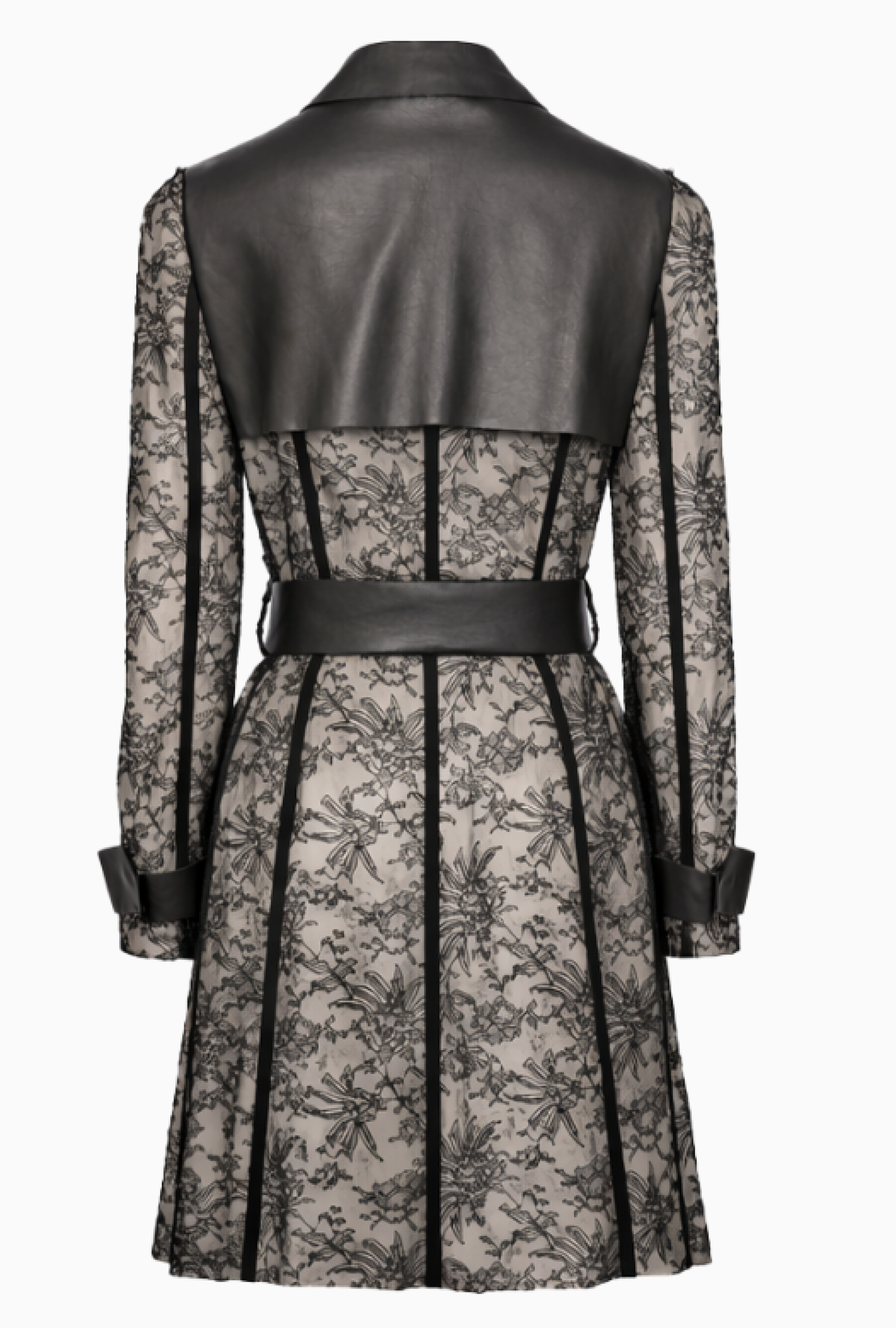 Manteau Ceinturé En Dentelle Et Cuir Resort 2011