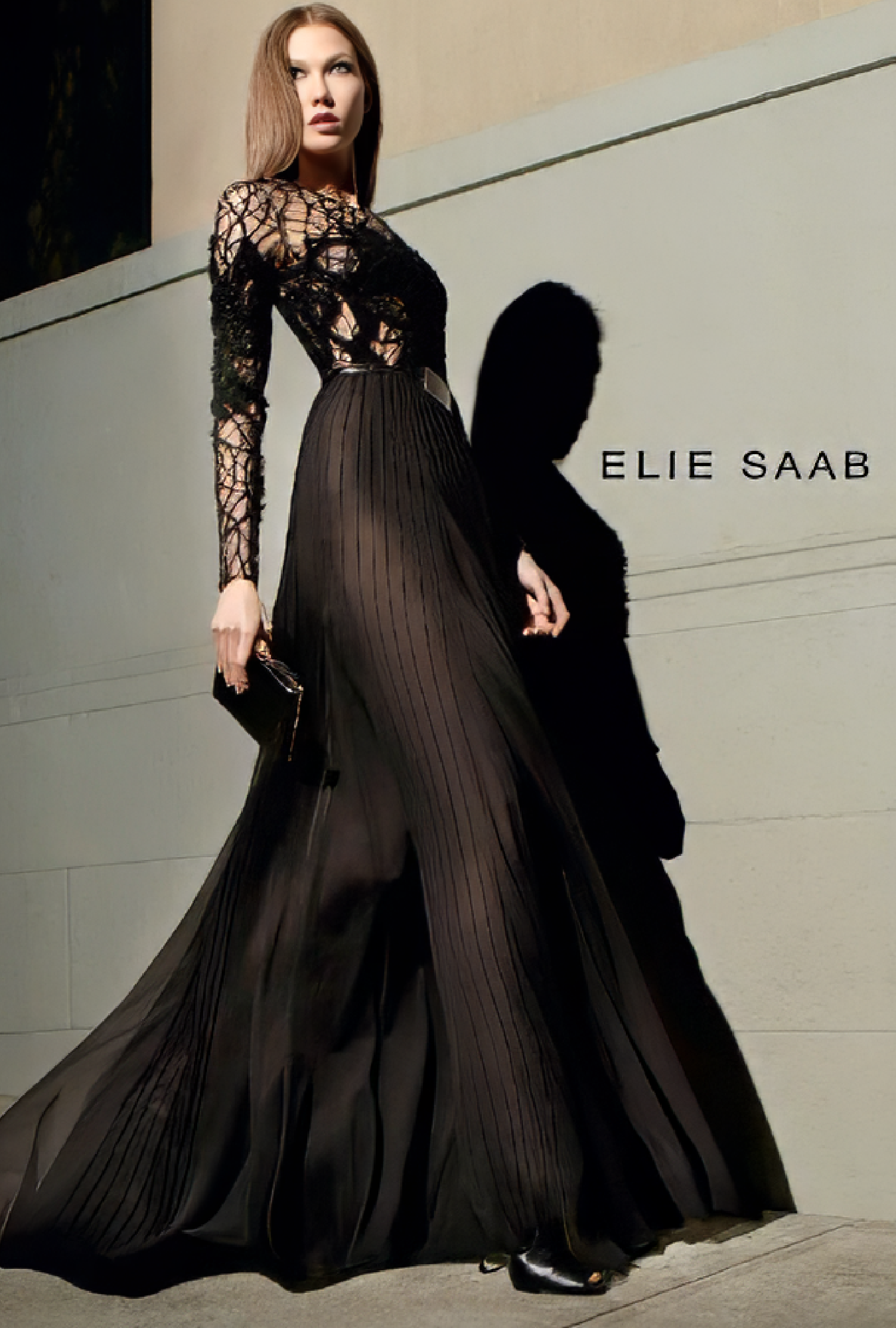 Robe Elie Saab Black Plumetis FW 2012