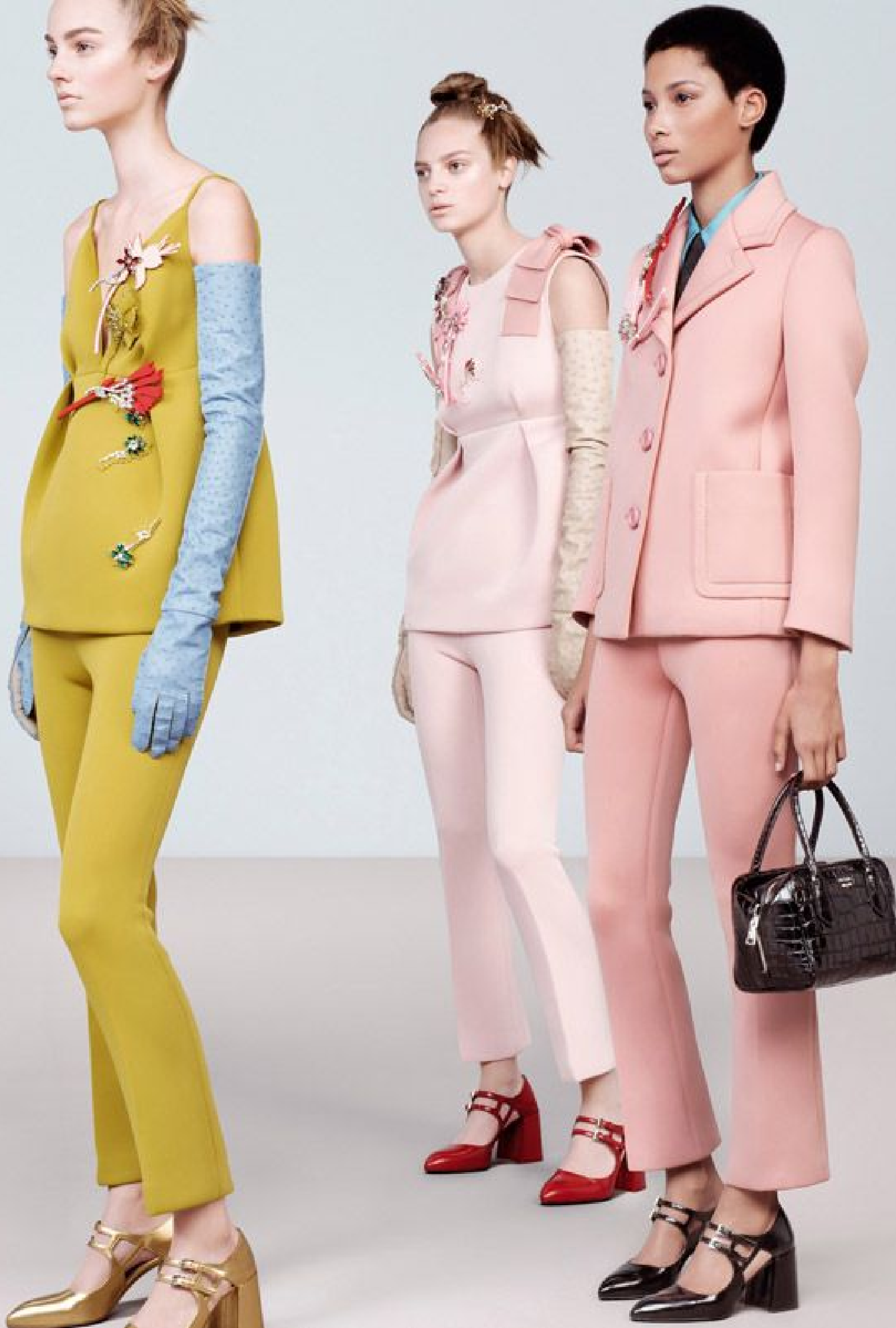 Ensemble Prada Gris Architecturé FW2015/2016