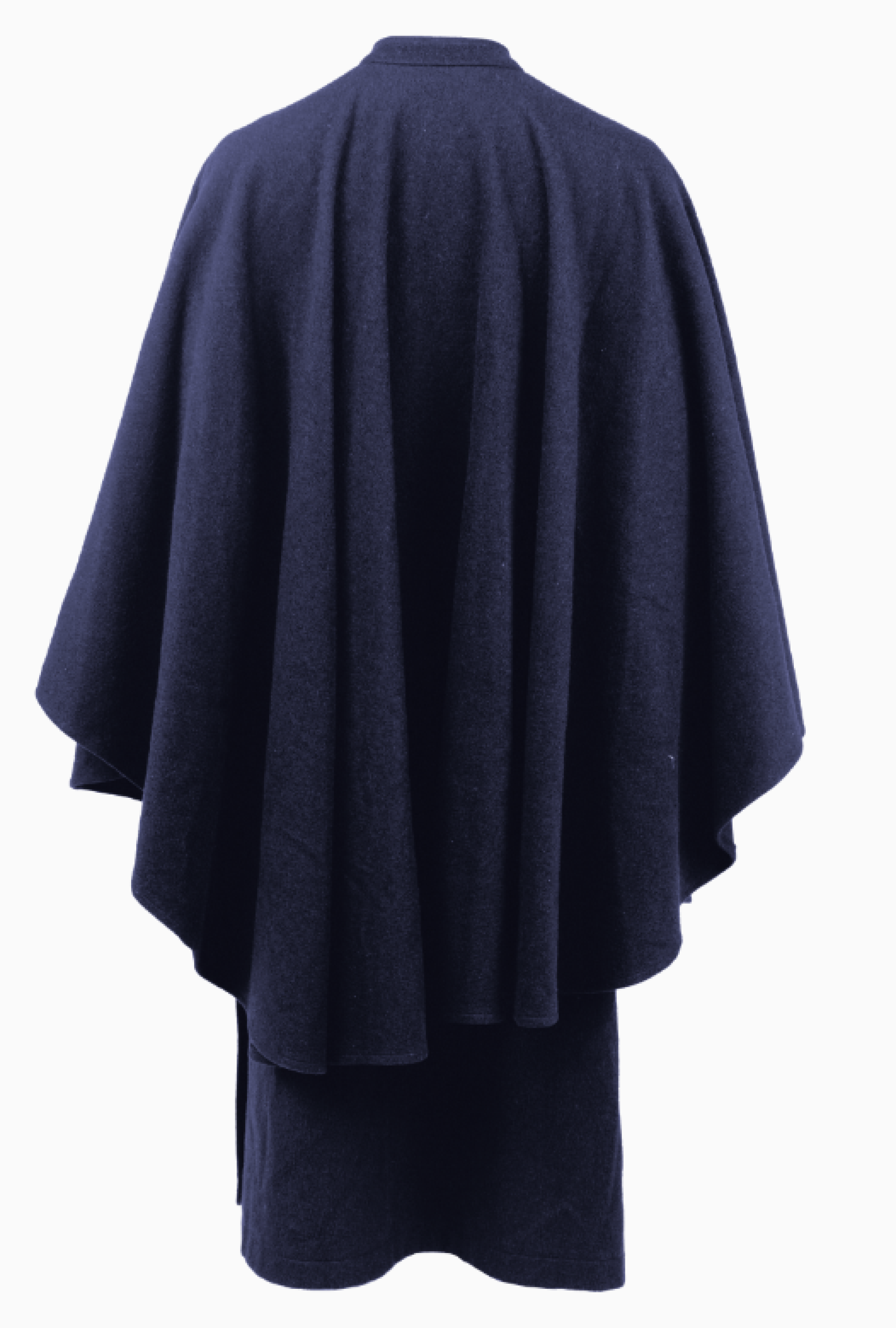 Manteau Cape Drapé Bleu Nuit Rive Gauche FW1975-76