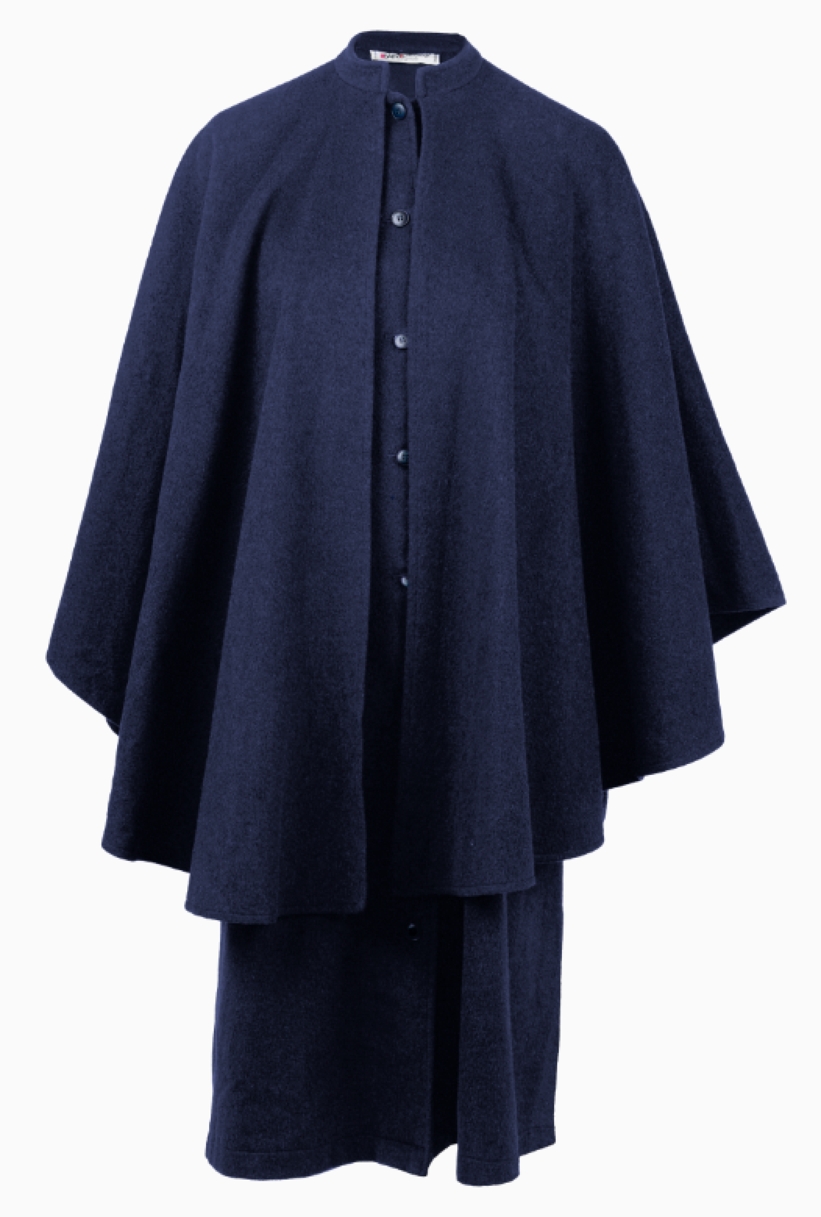 Manteau Cape Drapé Bleu Nuit Rive Gauche FW1975-76
