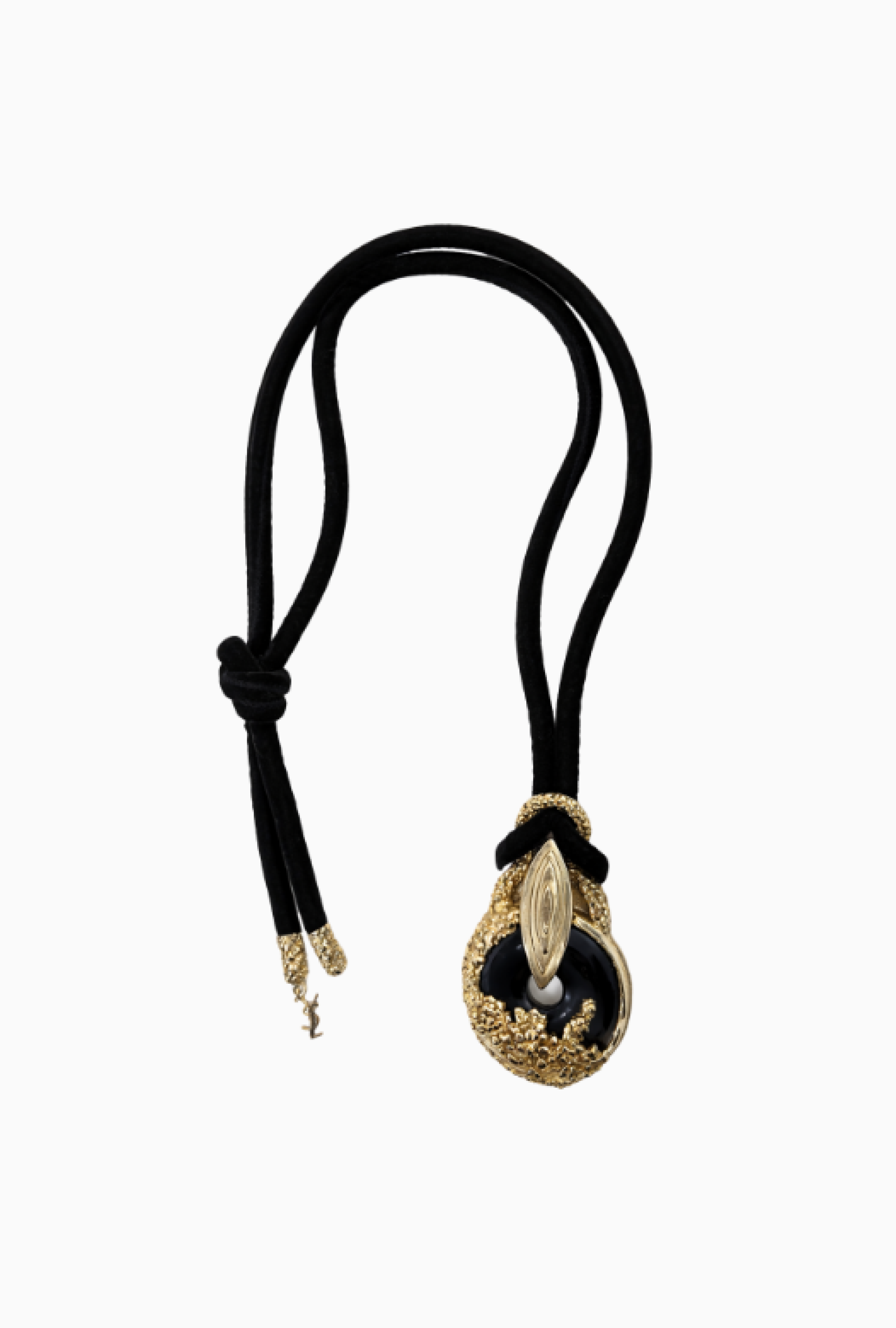 Collier Médaillon Noir Et Or 1980